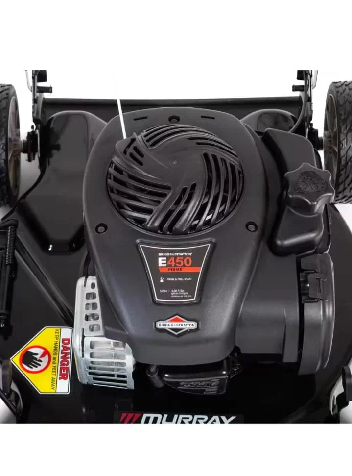 20 in. 125 cc Briggs Y Stratton Walk Behind Gas Push Lawn Mower with 4 Wheel Height Adjustment and Prime N Pull Start.