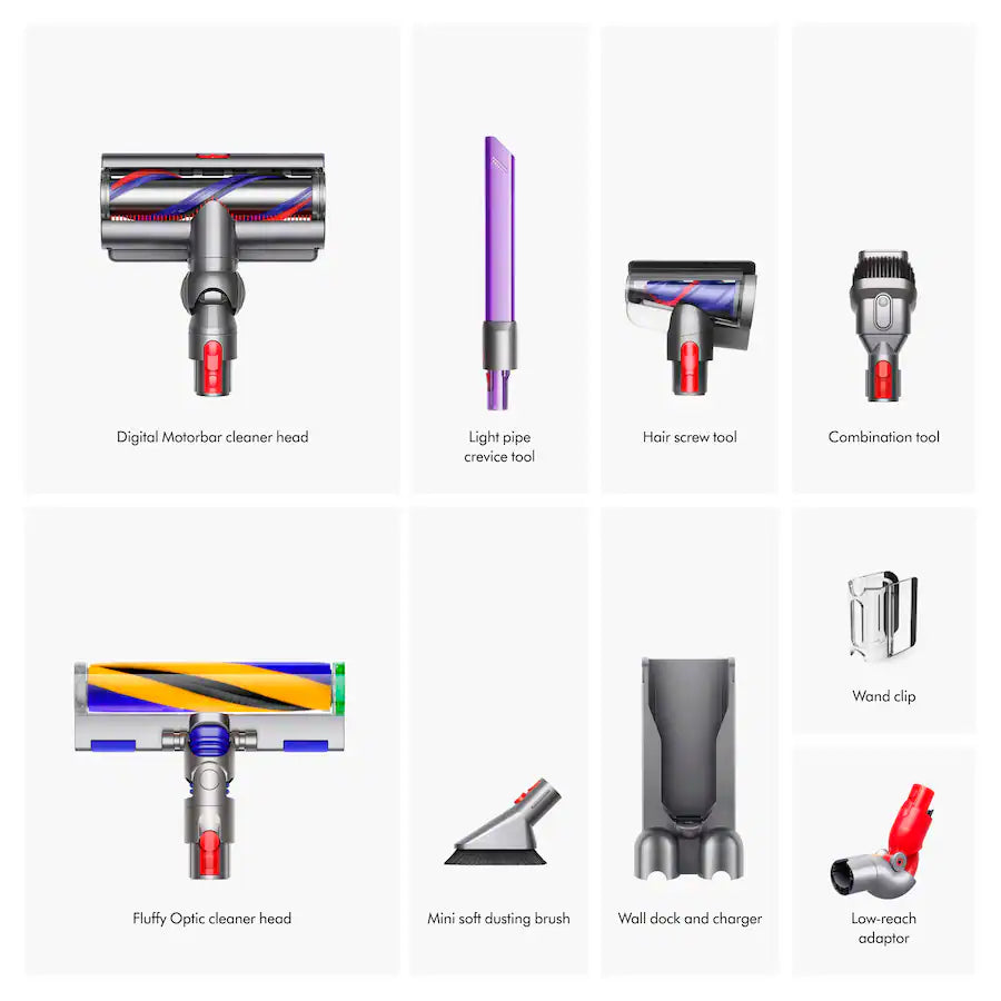 Dyson - V15 Detect Extra Cordless Vacuum with 10 accessories - Yellow/Nickel
