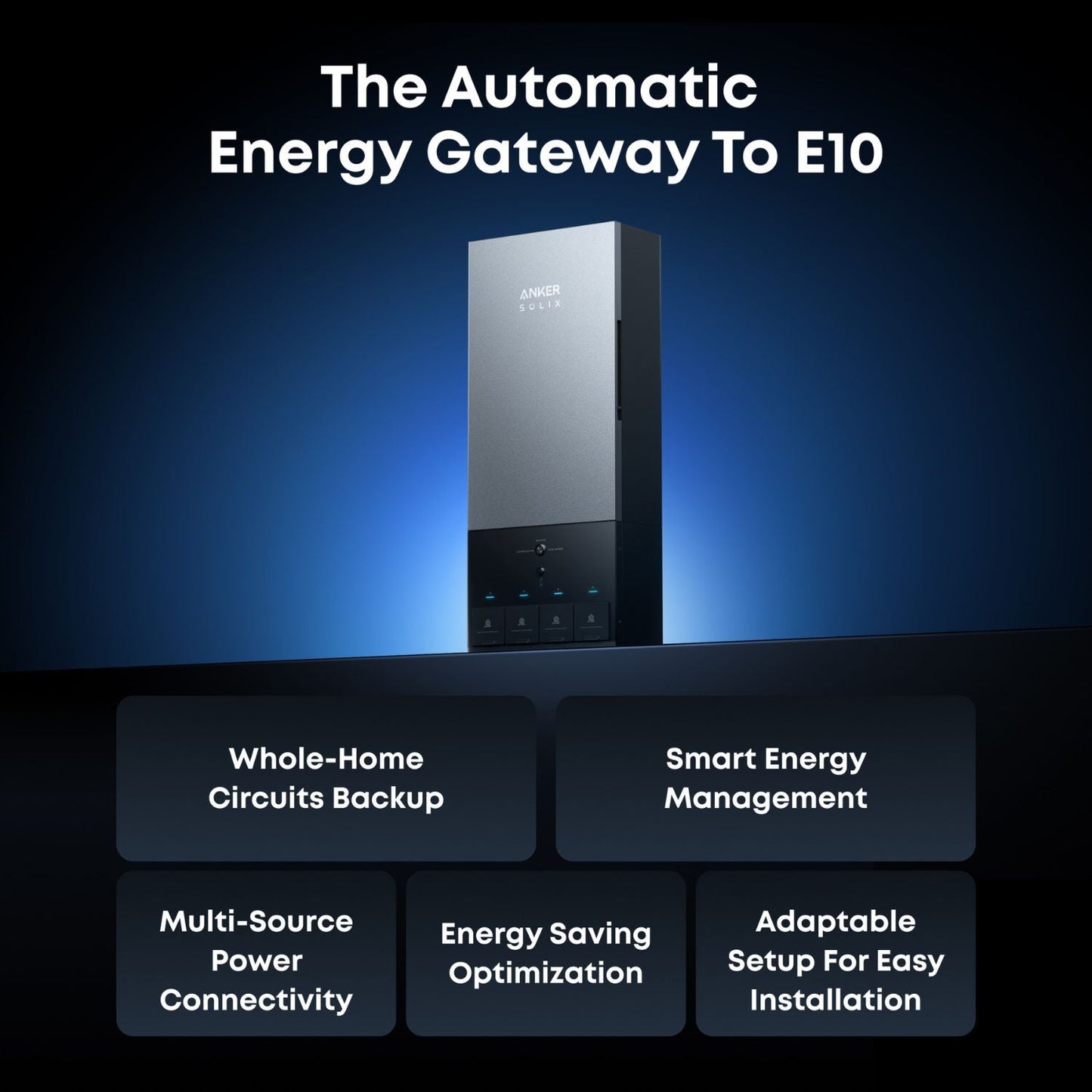 Anker SOLIX Power Dock | For E10 Automatic Backup Kit | 10-30 kW Turbo Output | Smart Grid & Storm-Guard