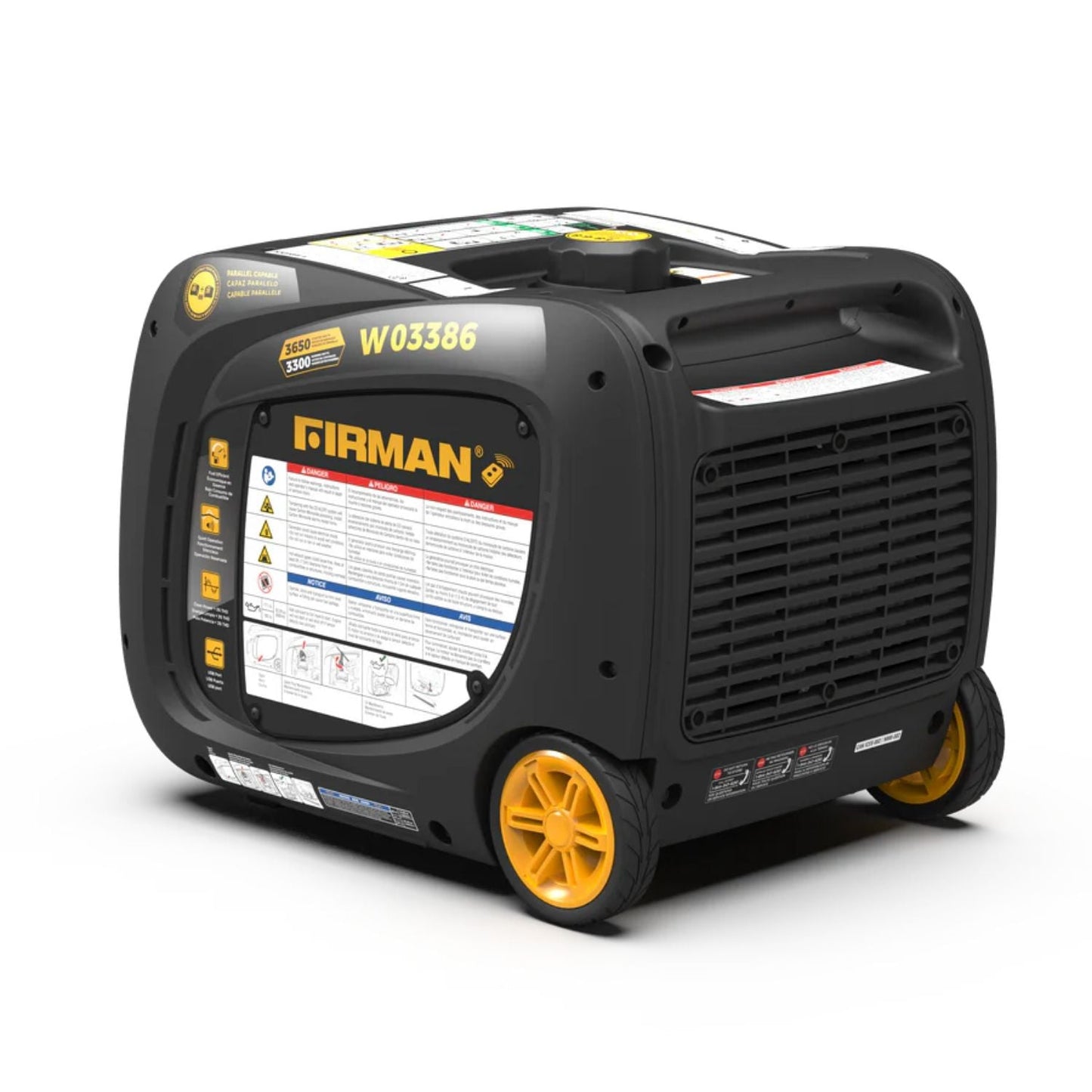 Firman W03386 Gasoline 3300W/3650W Inverter Portable Generator | Remote Start | CO Alert