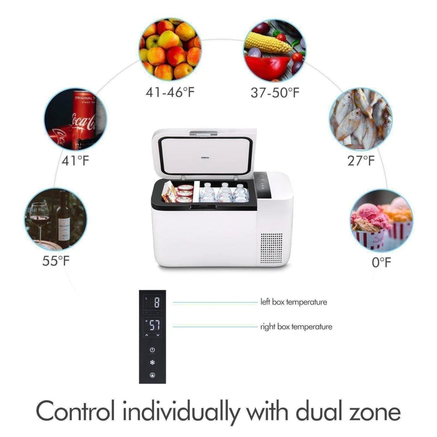 ICECO GO20 20 LT Dual Zone 12V Portable Freezer