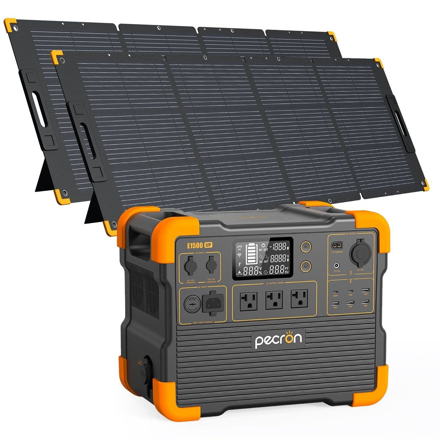 Pecron E1500LFP Portable Power Station | 1536Wh | 2200W | 700W Solar Input
