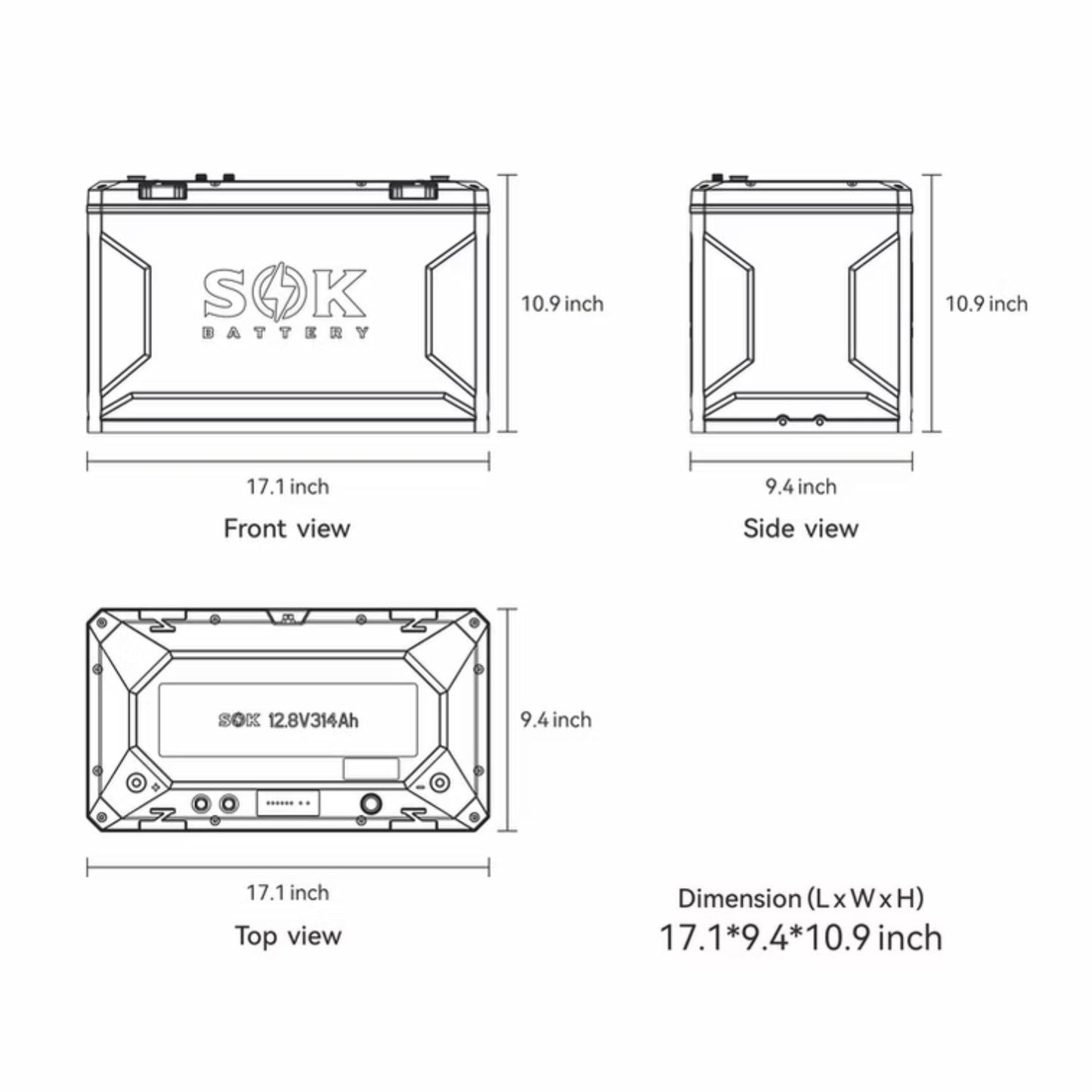 SOK 12V 314Ah LiFePO4 Battery | Built-in Heater & Bluetooth | Victron Communication
