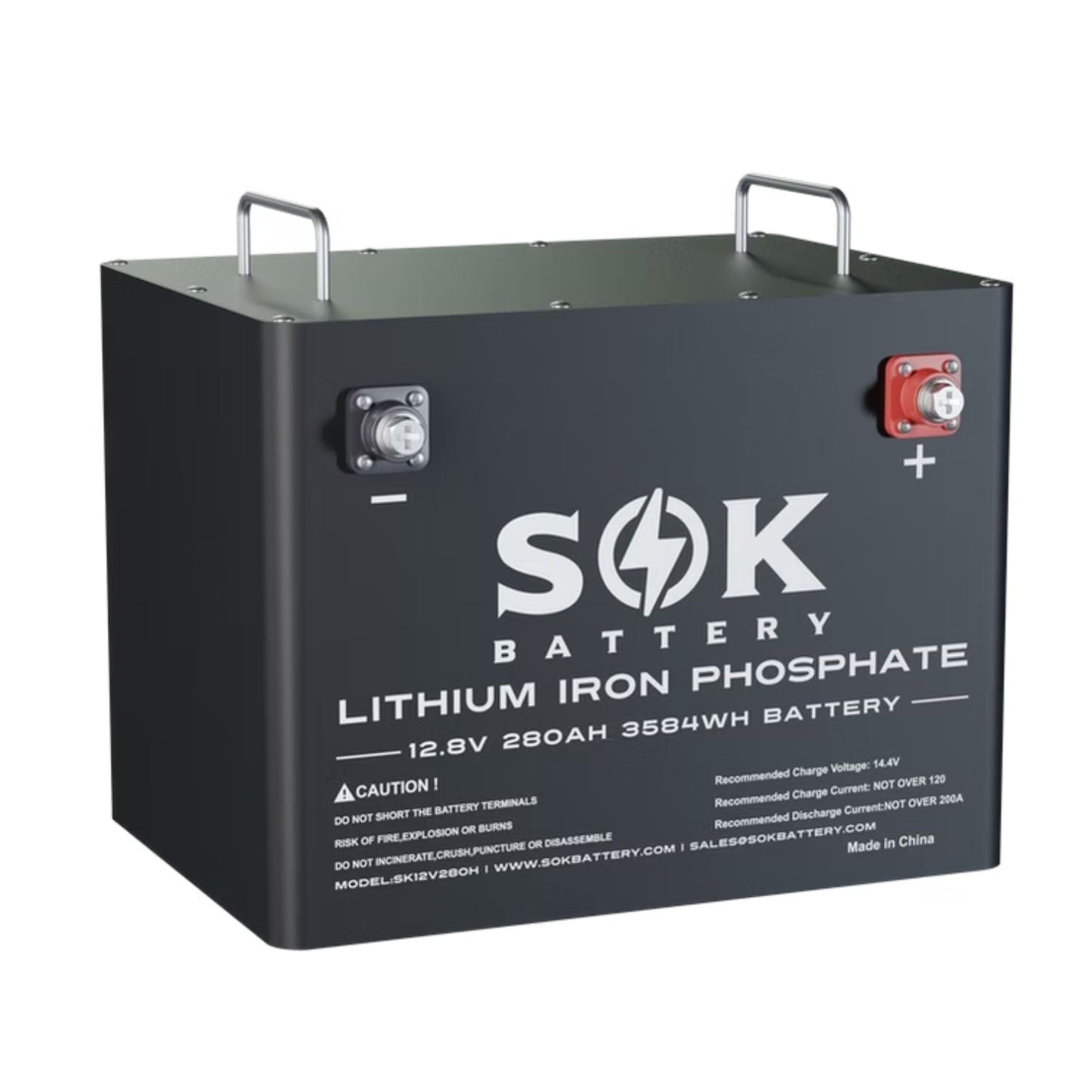 SOK 12V 280Ah LiFePO4 Battery | Built-in Heater and Bluetooth | Best for RV or Marine