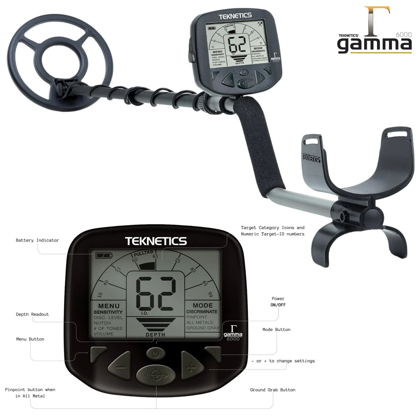 Teknetics Gamma 6000 Metal Detector