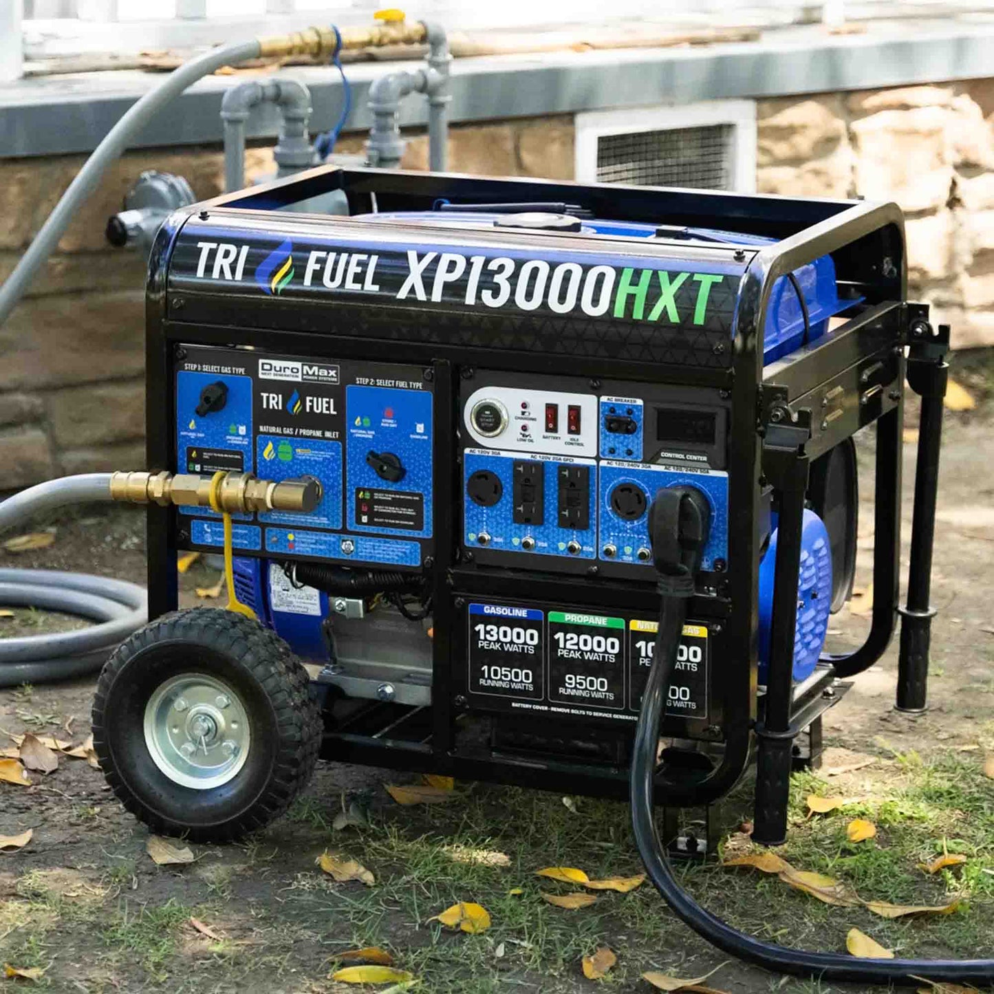 DuroMax XP13000HXT Tri-Fuel 10500W/13000W Portable Generator | CO Alert