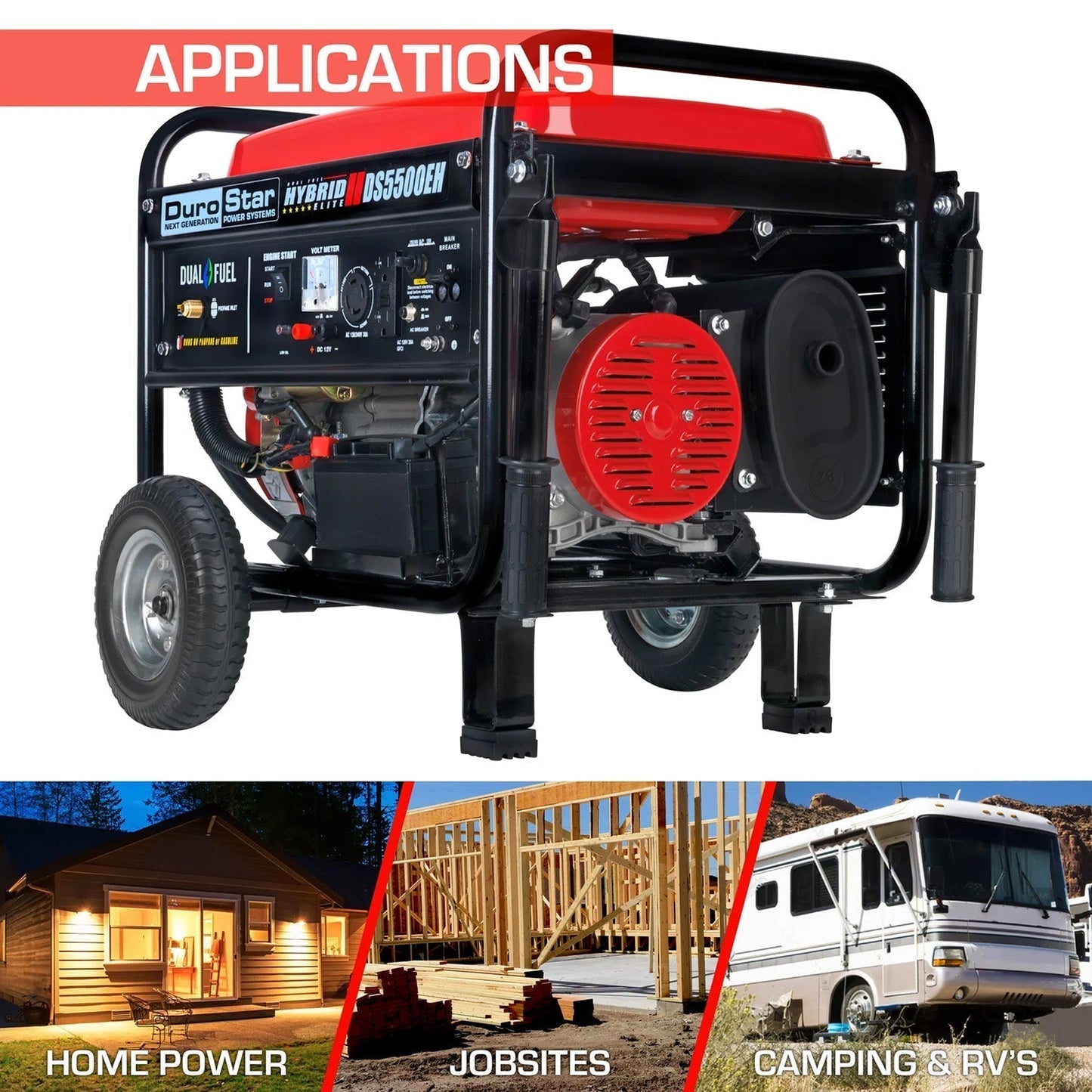 DuroStar DS5500EH Dual Fuel 4500W/5500W Portable Generator