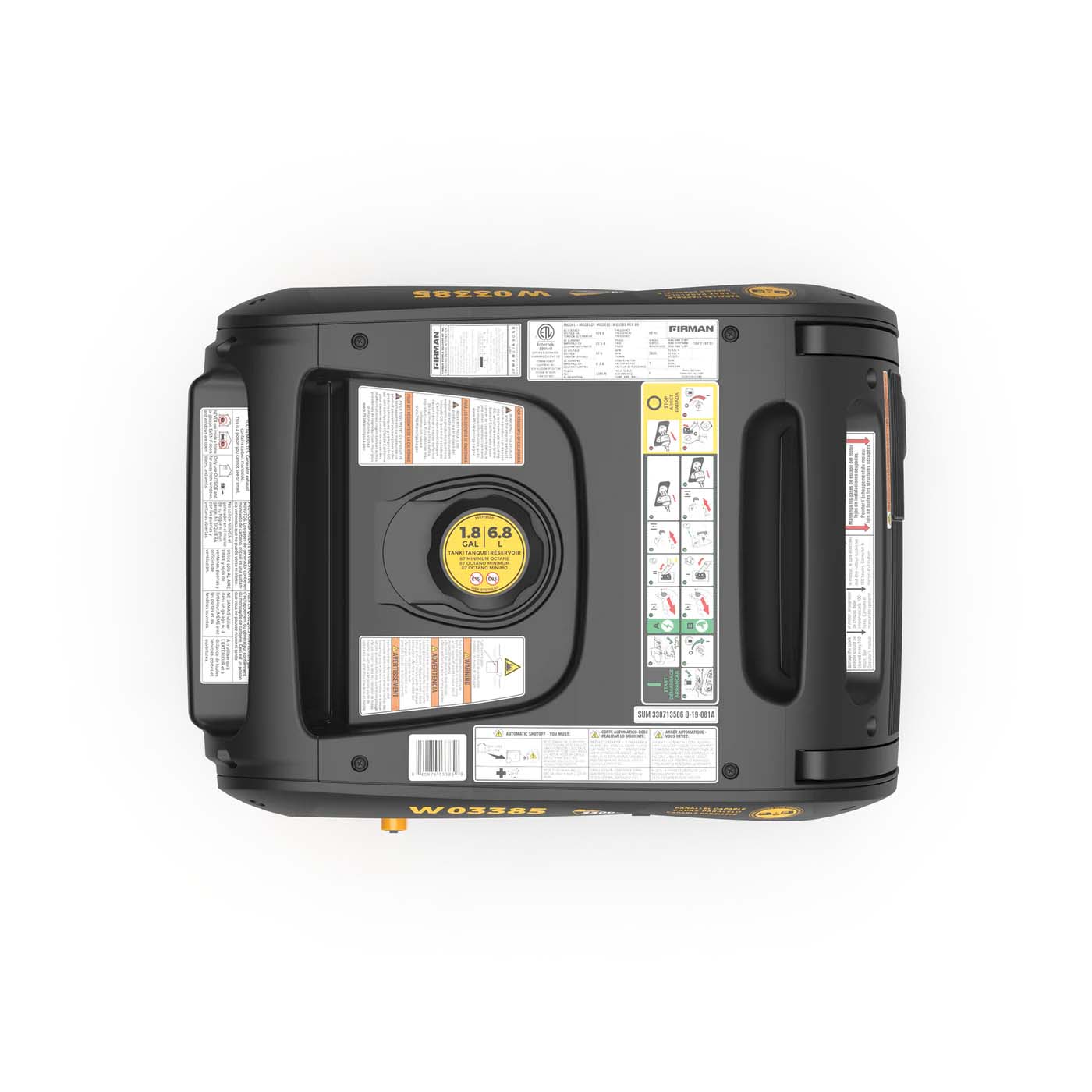 Firman W03385 Gasoline 3300W/3650W Inverter Portable Generator | Electric Start | CO Alert