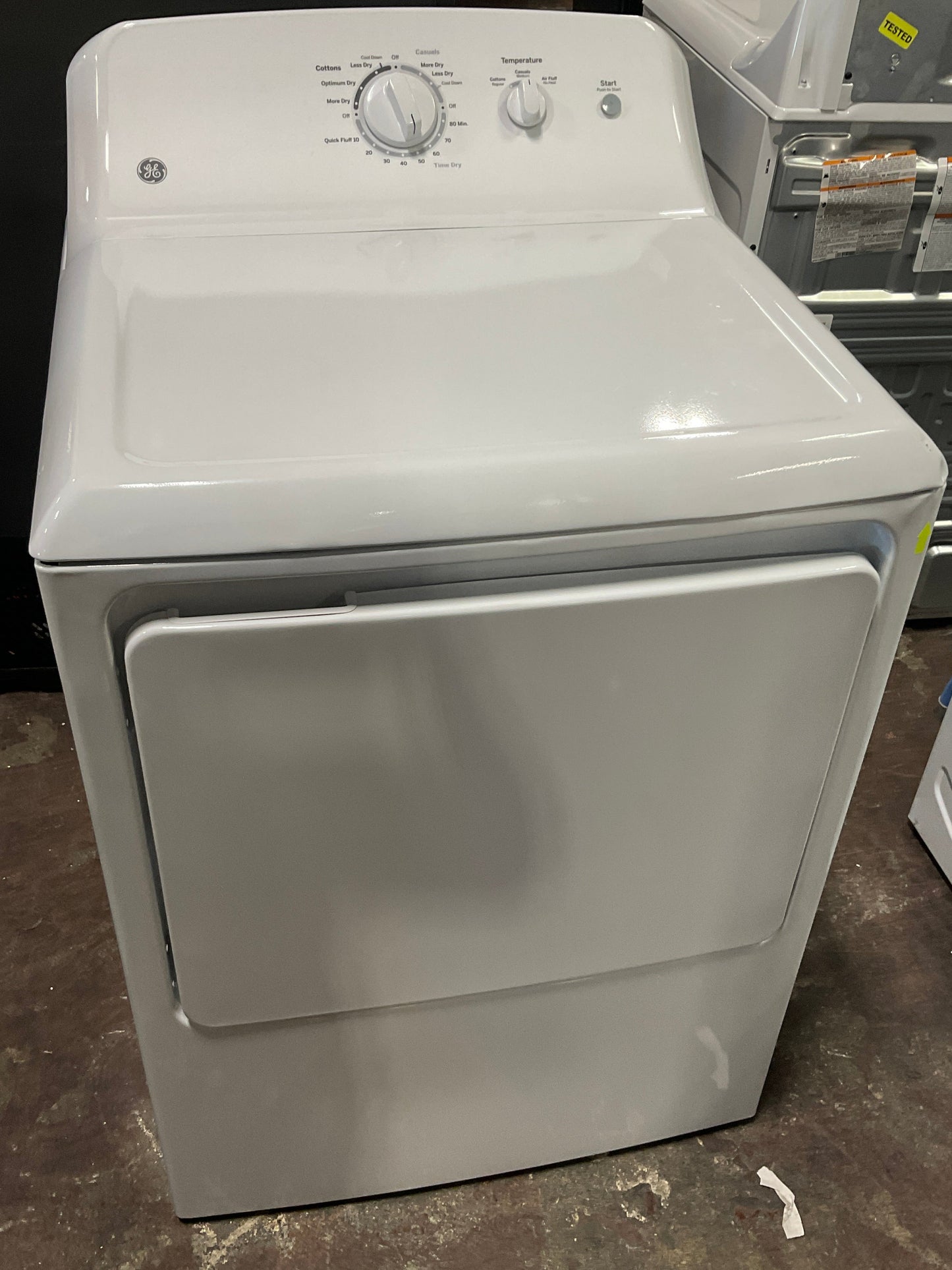 GE 6.2 cu. ft. Capacity Electric Dryer with Up To 120 ft. Venting and Shallow Depth