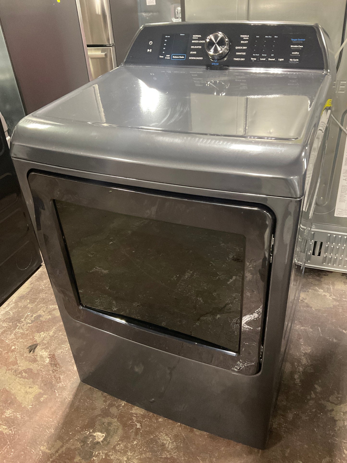 GE Profile™ ENERGY STAR® 7.4 cu. ft. Capacity Smart aluminized alloy drum Electric Dryer with Sanitize Cycle and Sensor Dry