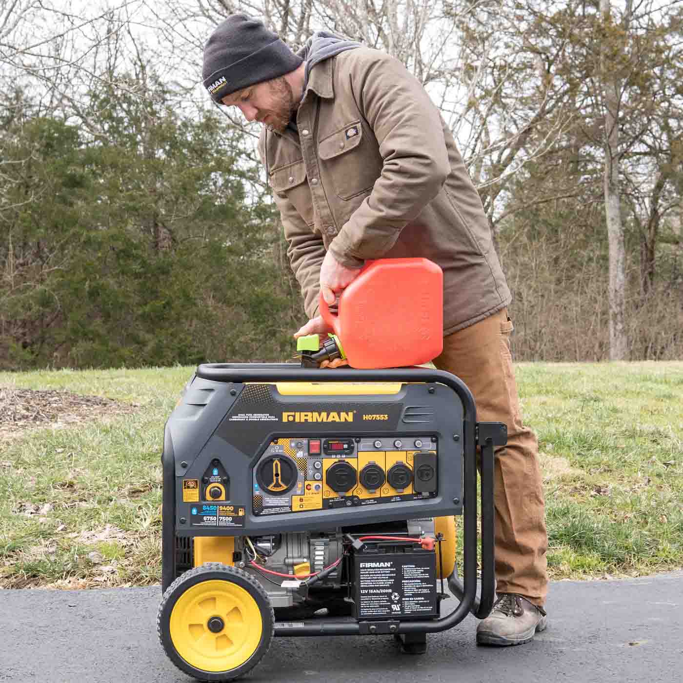 Firman H07553 Dual Fuel 7500W/9400W Portable Generator | Electric Start | 120/240V | CO Alert