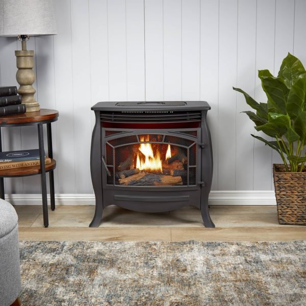 Duluth Forge Dual Fuel Ventless Gas Stove – 26,000 BTU, Remote Control, Matte Black Finish – Model# FDSR25
