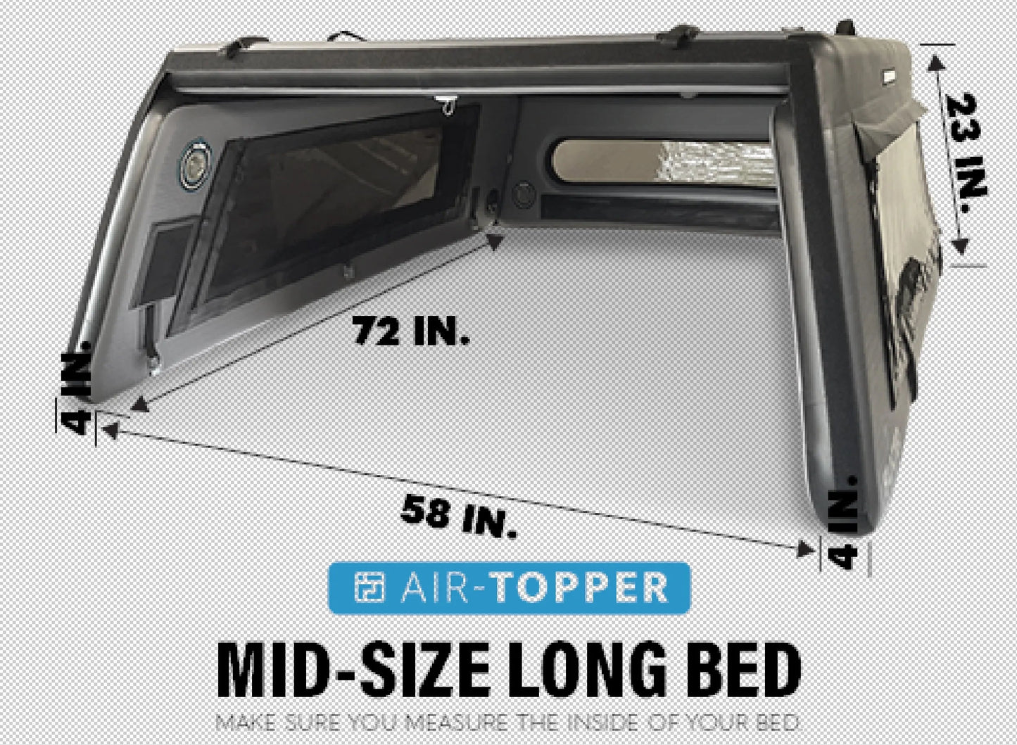 Flated Mid - Rise Air-Topper Inflatable Truck Topper
