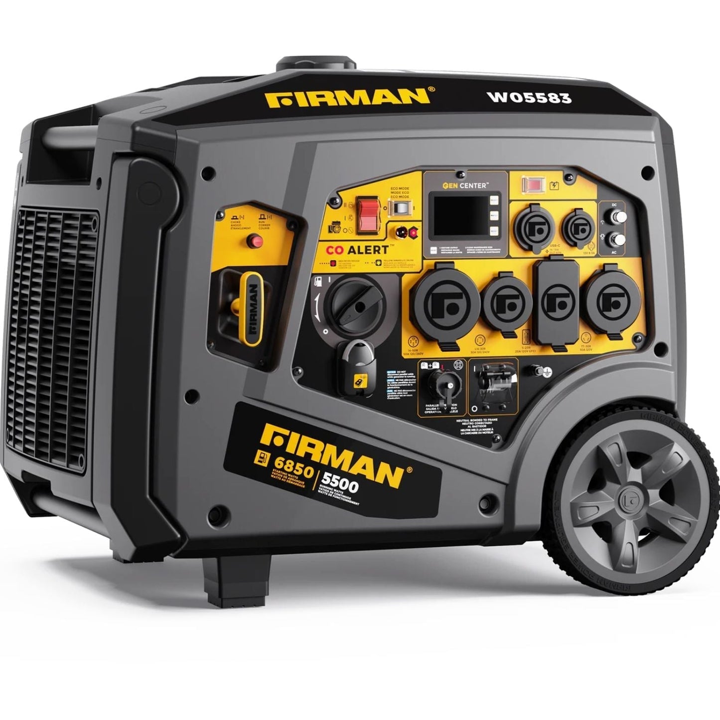 Firman W05583 Gasoline 5500W/6850W Inverter Portable Generator | Remote Start | 120/240V | CO Alert