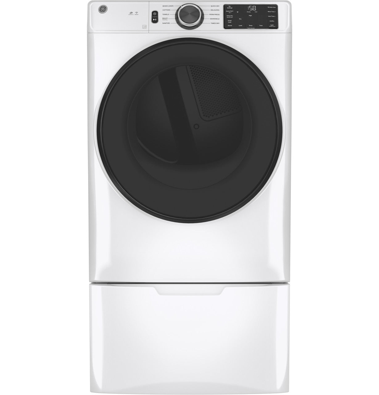GE® ENERGY STAR® Long Vent 7.8 cu. ft. Capacity Smart Electric Dryer with Sanitize Cycle