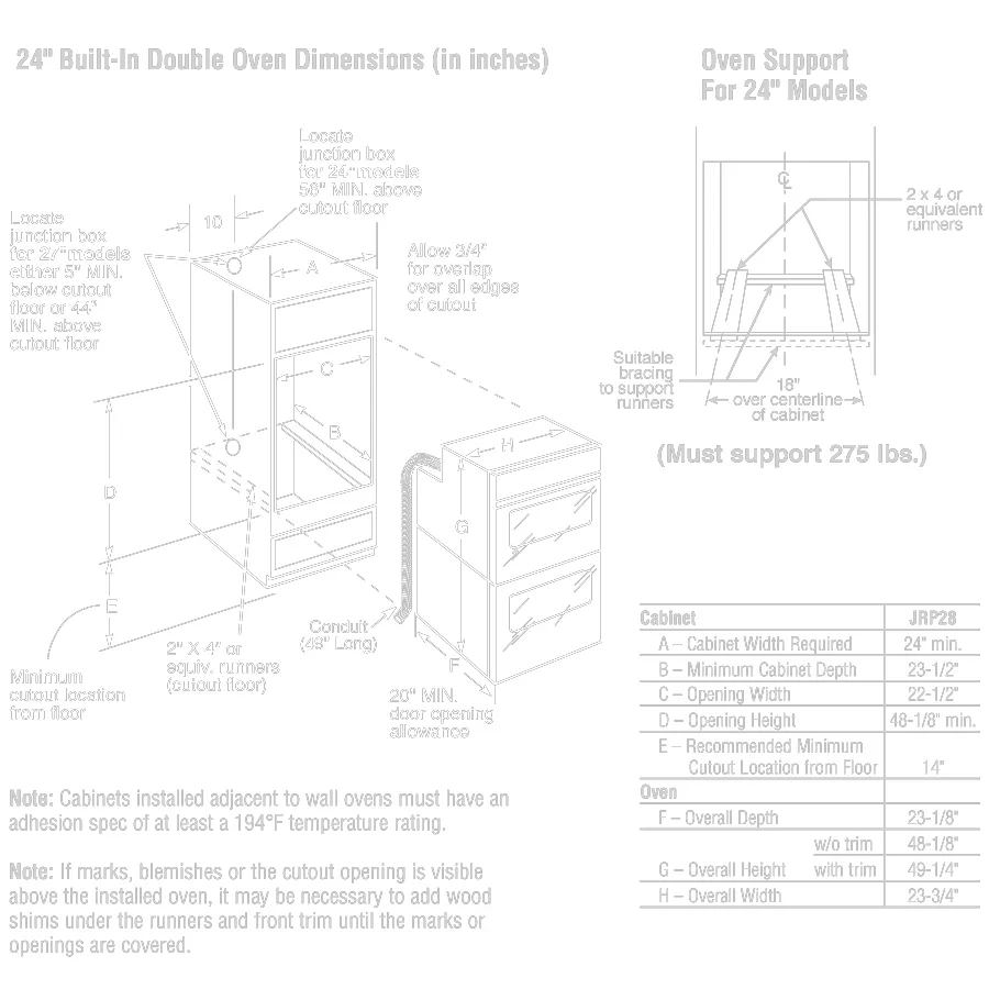 GE® 24" Double Wall Oven