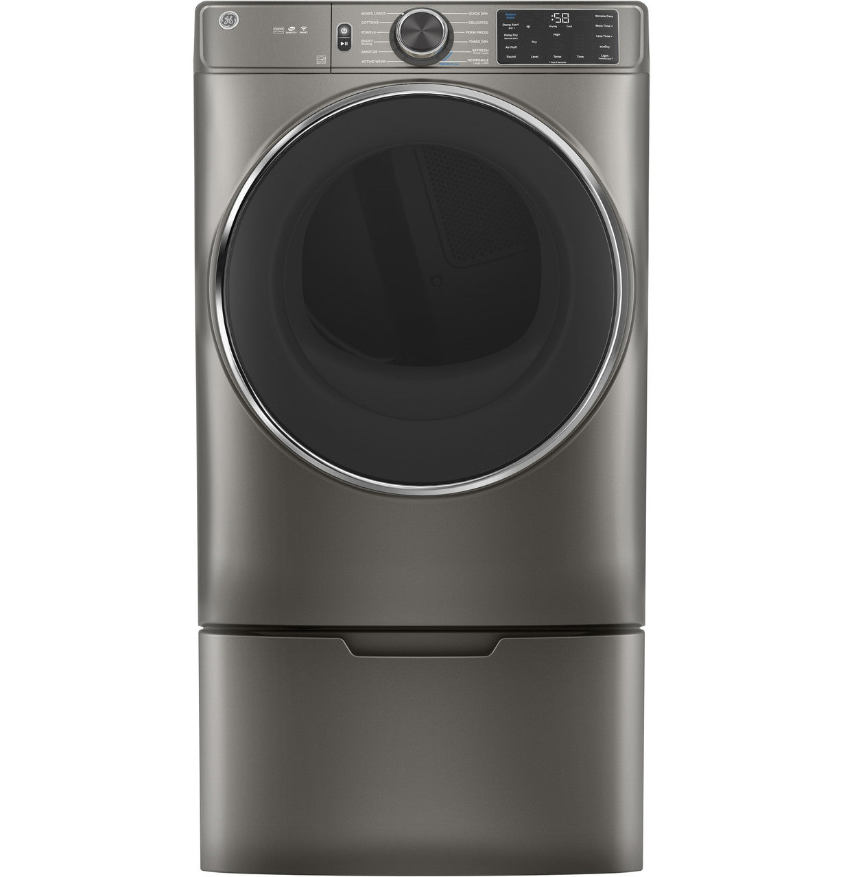 GE® ENERGY STAR® 7.8 cu. ft. Capacity Smart Front Load Electric Dryer with Steam and Sanitize Cycle