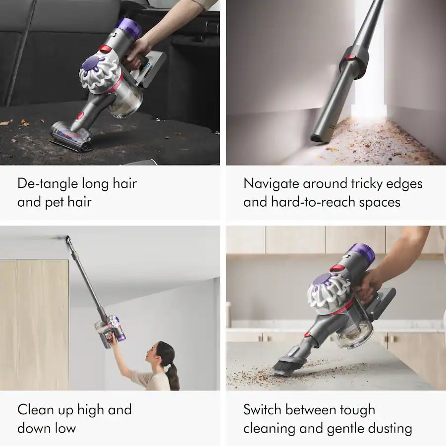Dyson V8 Cordless Vacuum with 6 Accessories - Silver/Nickel