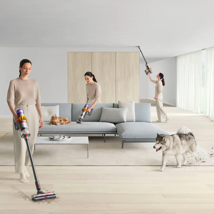 Dyson - V15 Detect Extra Cordless Vacuum with 10 accessories - Yellow/Nickel