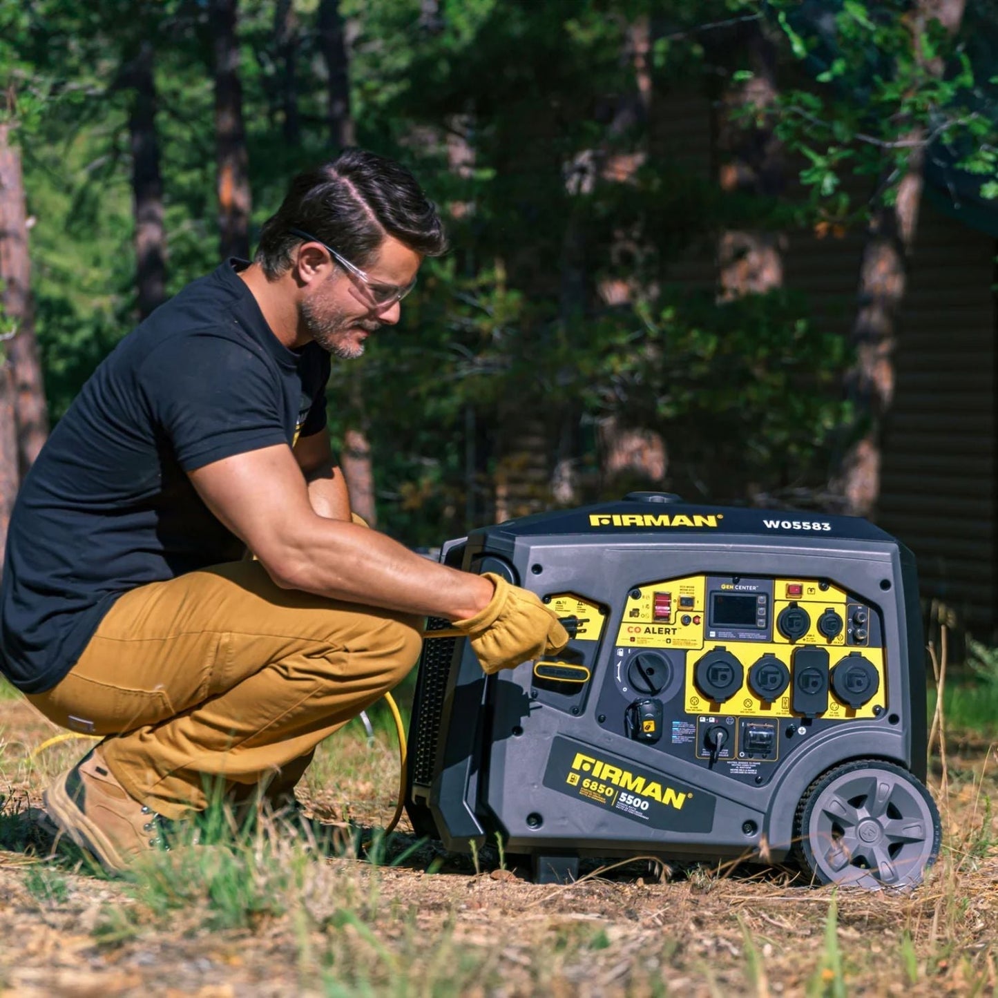 Firman W05583 Gasoline 5500W/6850W Inverter Portable Generator | Remote Start | 120/240V | CO Alert