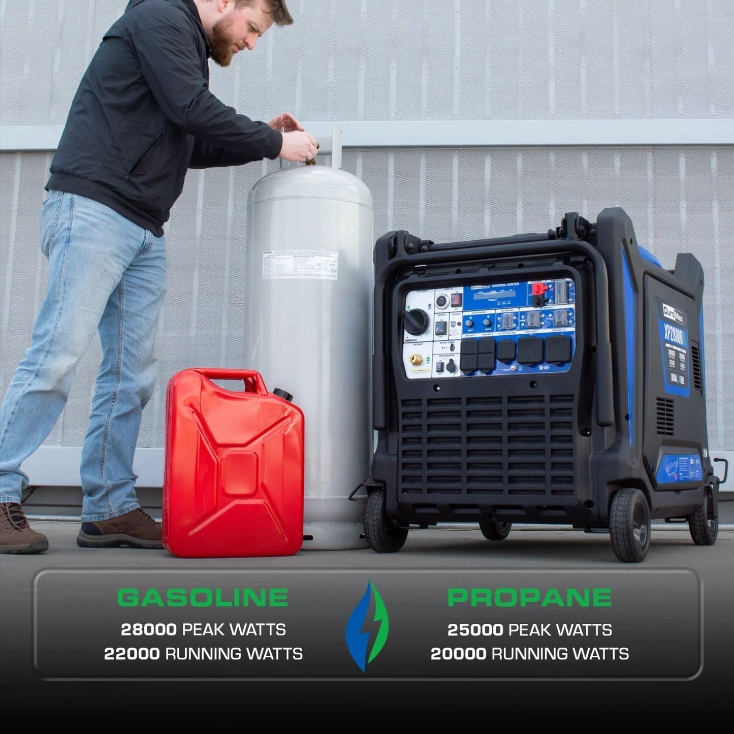 DuroMax XP28000iH Dual Fuel 28000W/22000W Portable Inverter Generator | CO Alert
