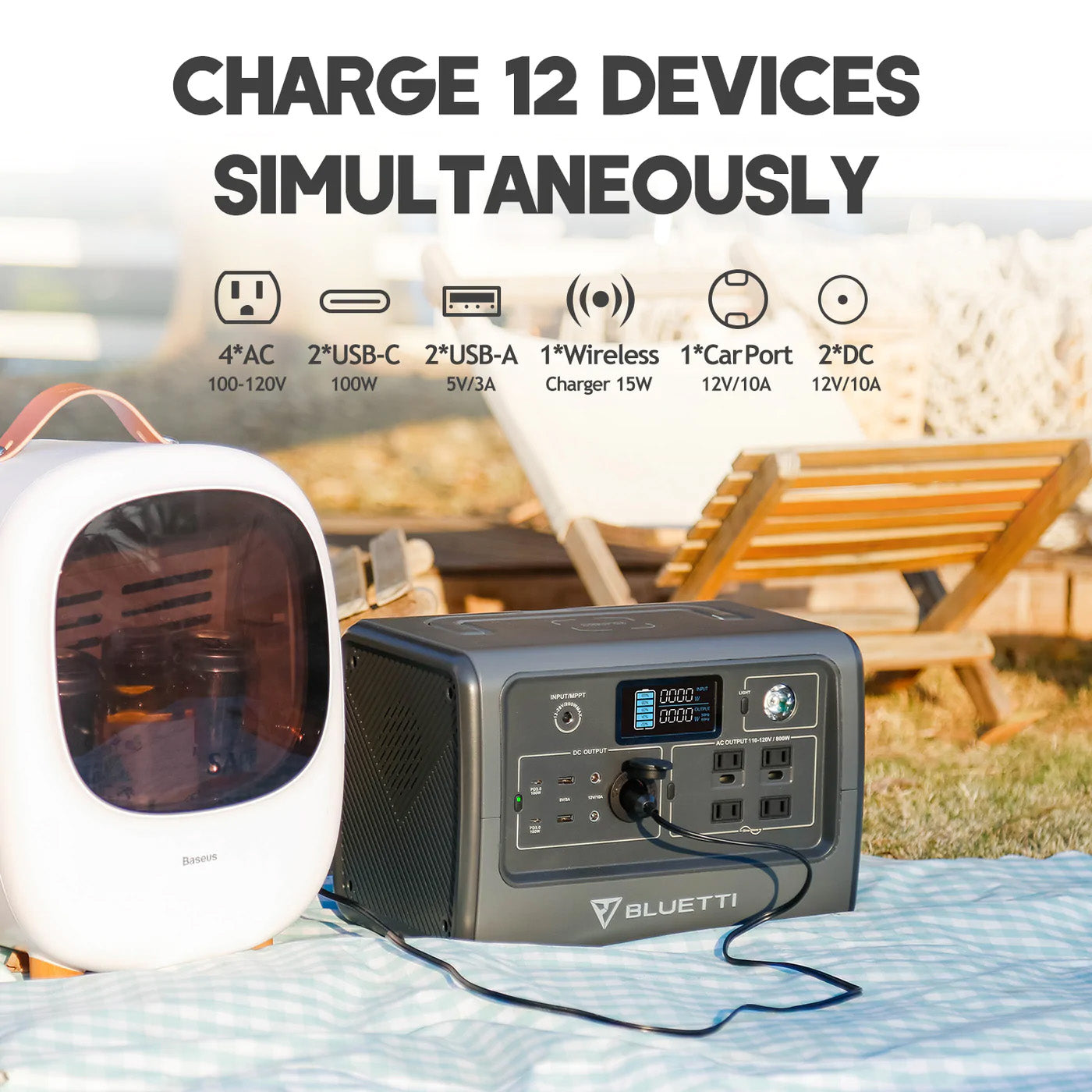 BLUETTI EB70S Portable Power Station | 716Wh | 1400W | 200W Solar Input