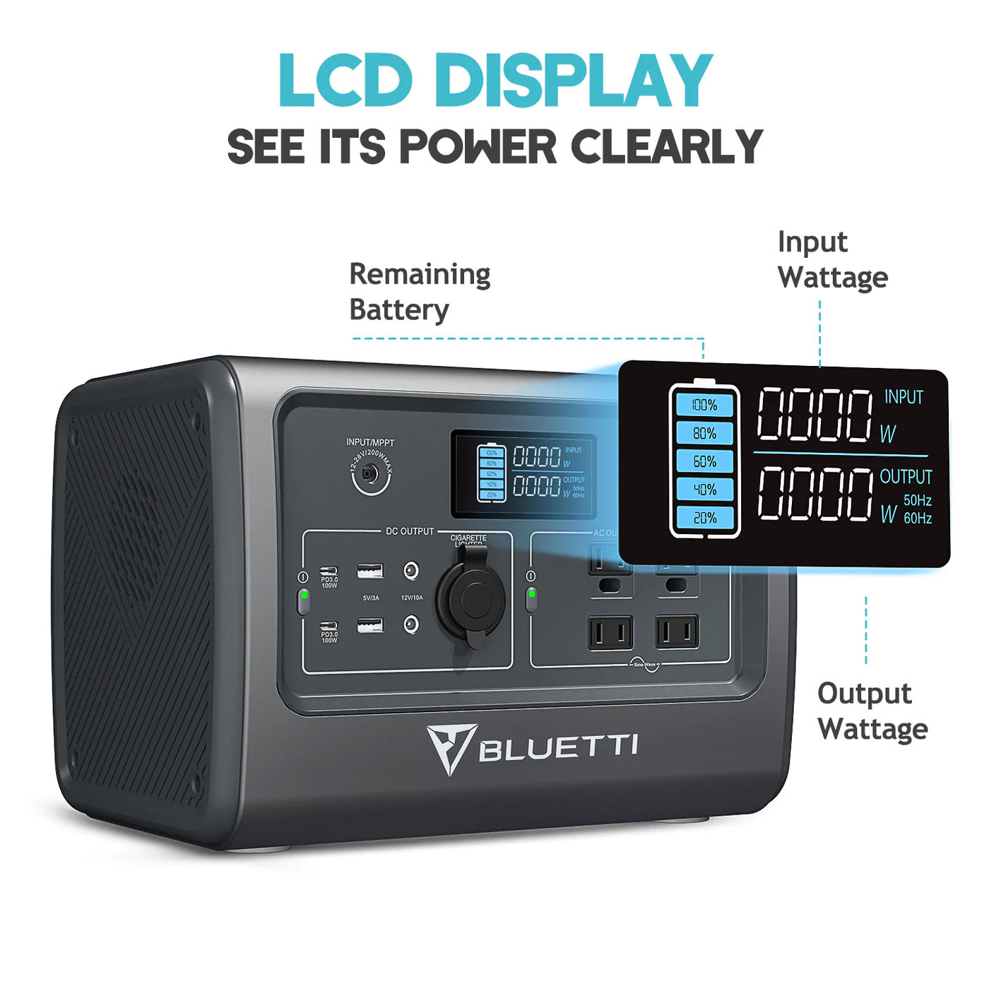 BLUETTI EB70S Portable Power Station | 716Wh | 1400W | 200W Solar Input