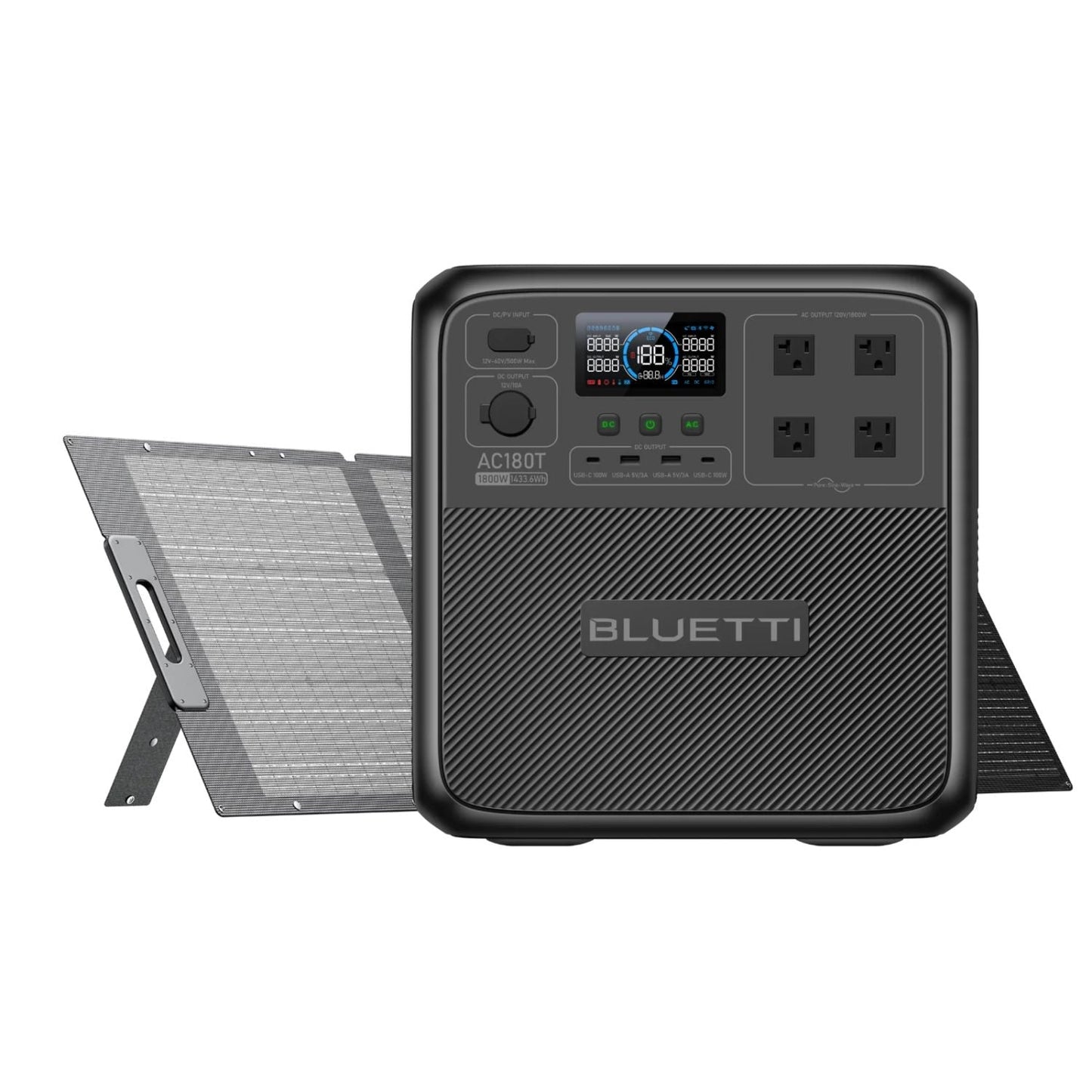 BLUETTI AC180T Portable Power Station | 1433Wh | 2700W | 500W Solar Input