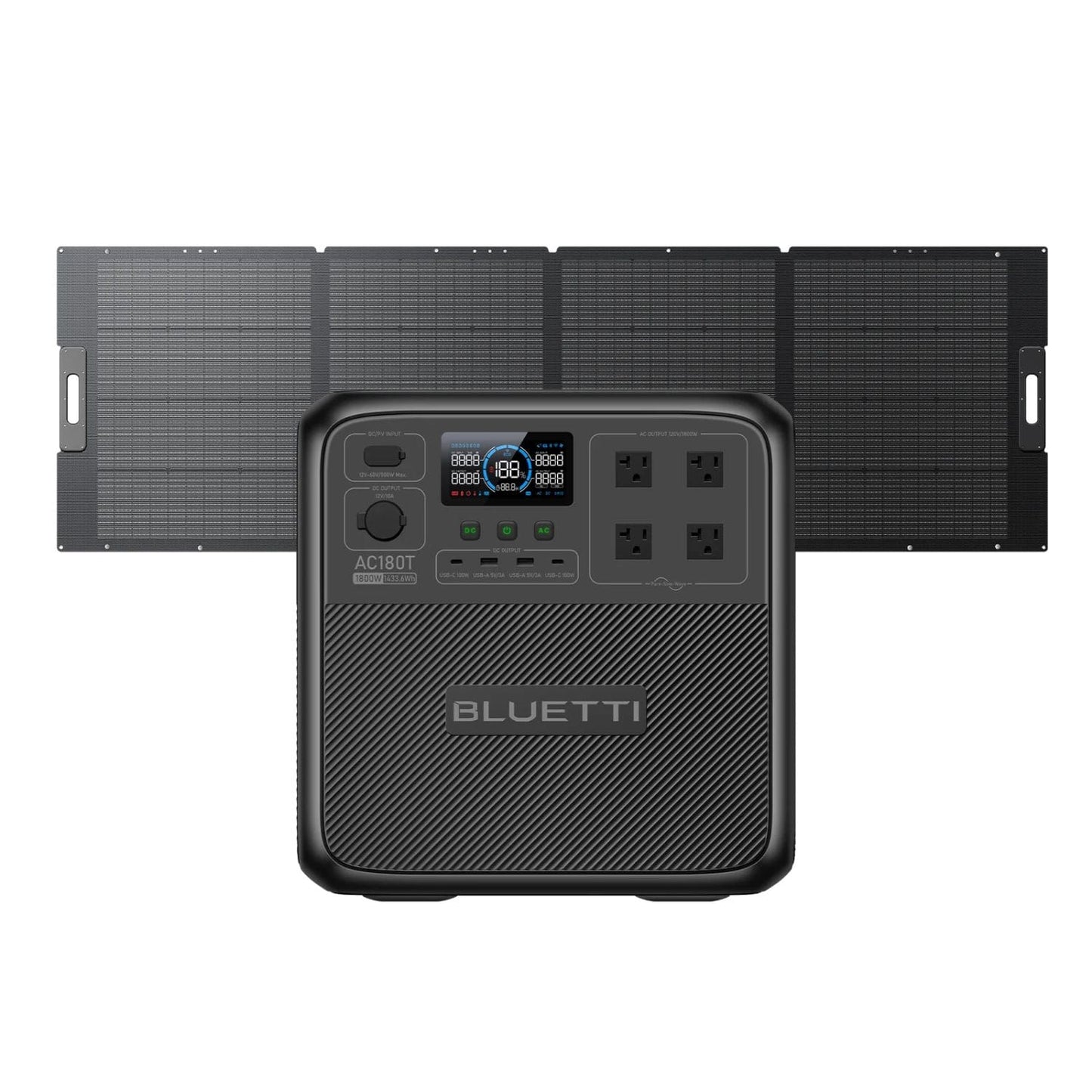 BLUETTI AC180T Portable Power Station | 1433Wh | 2700W | 500W Solar Input