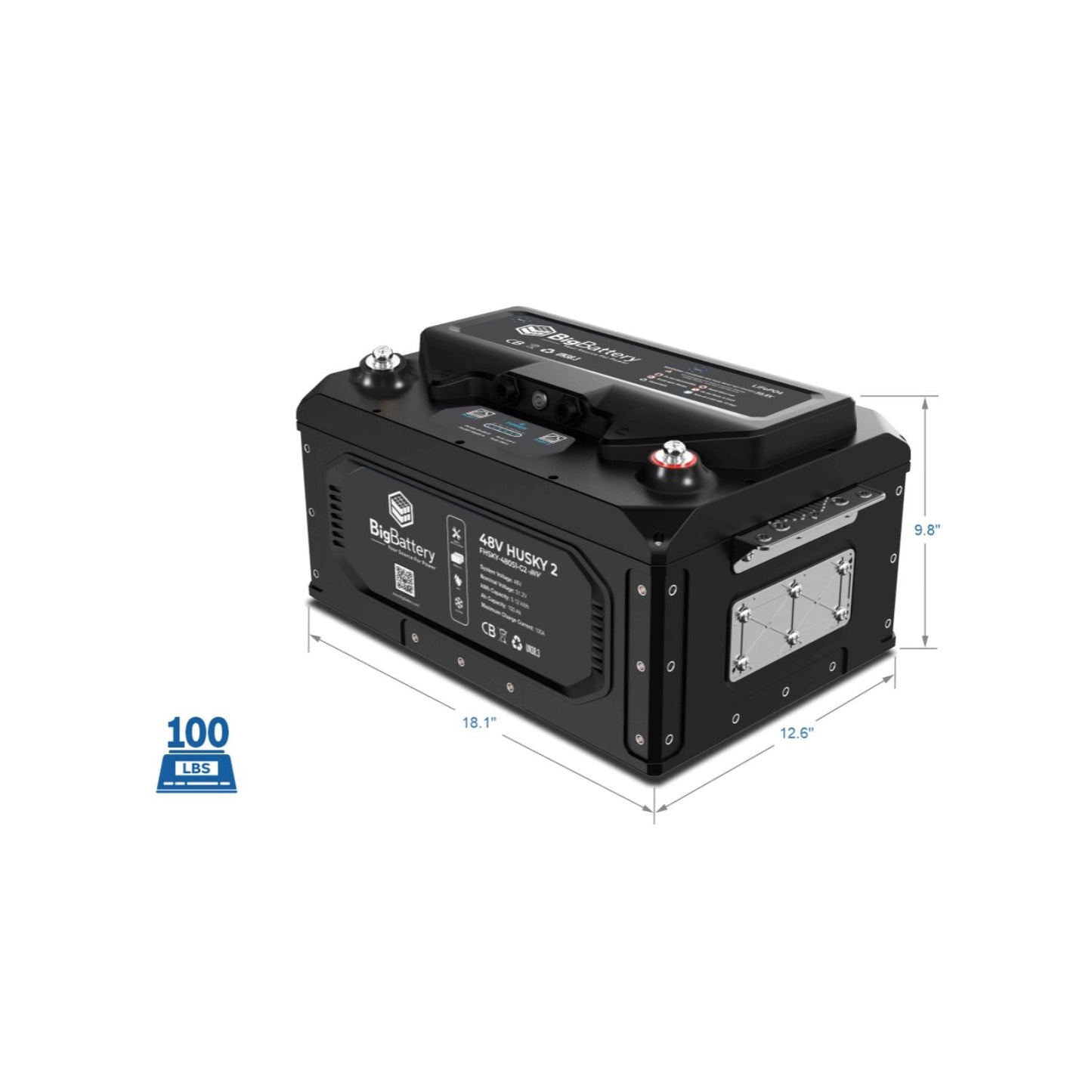 BigBattery HUSKY 2 5.12kWh 100Ah 48V Inverter Comms Lithium Battery