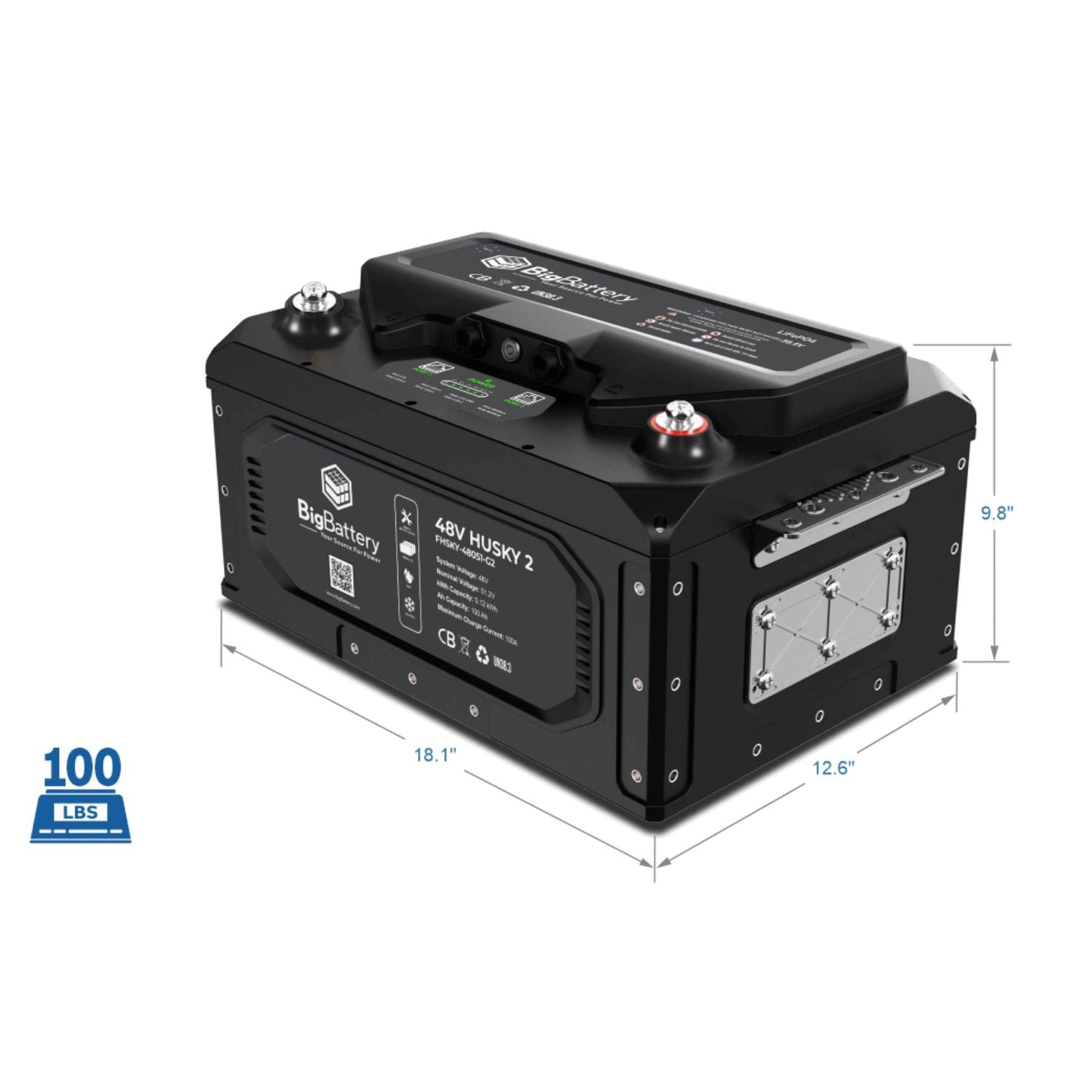 BigBattery HUSKY 2 5.12kWh 100Ah 48V High Power Lithium Battery