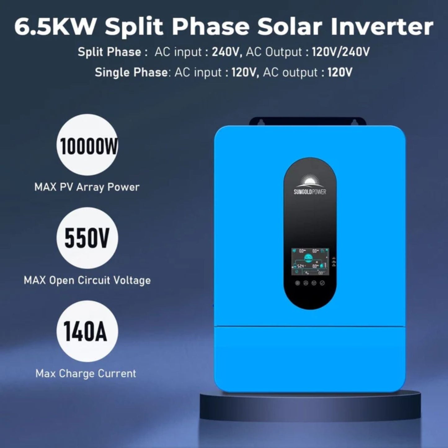 SunGold Power 6.5kW 48VDC Off-Grid Solar Kit | 2700W Solar