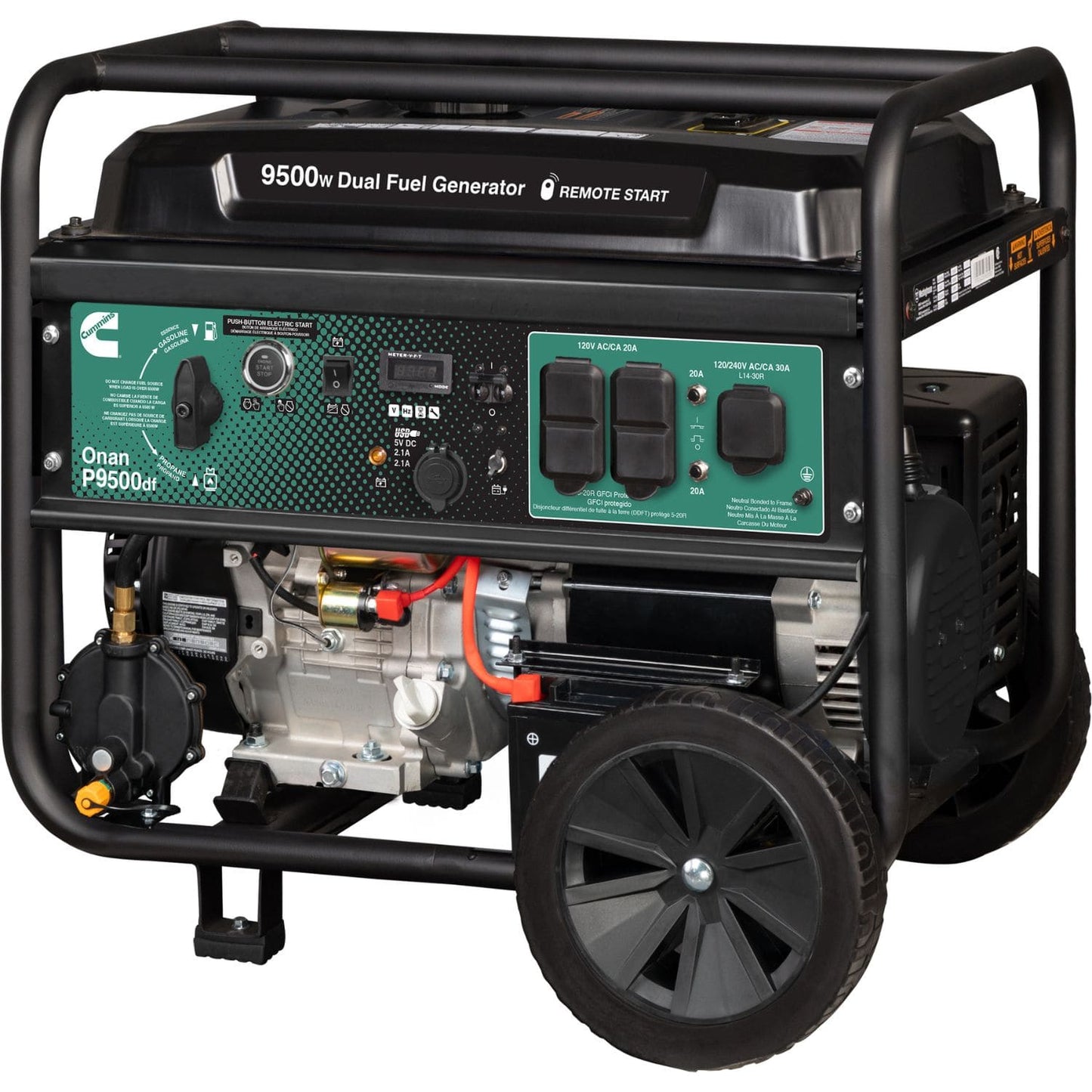 Cummins Onan P9500DF Dual Fuel 7500W/9500W Portable Generator | Remote Start | EPA Approved