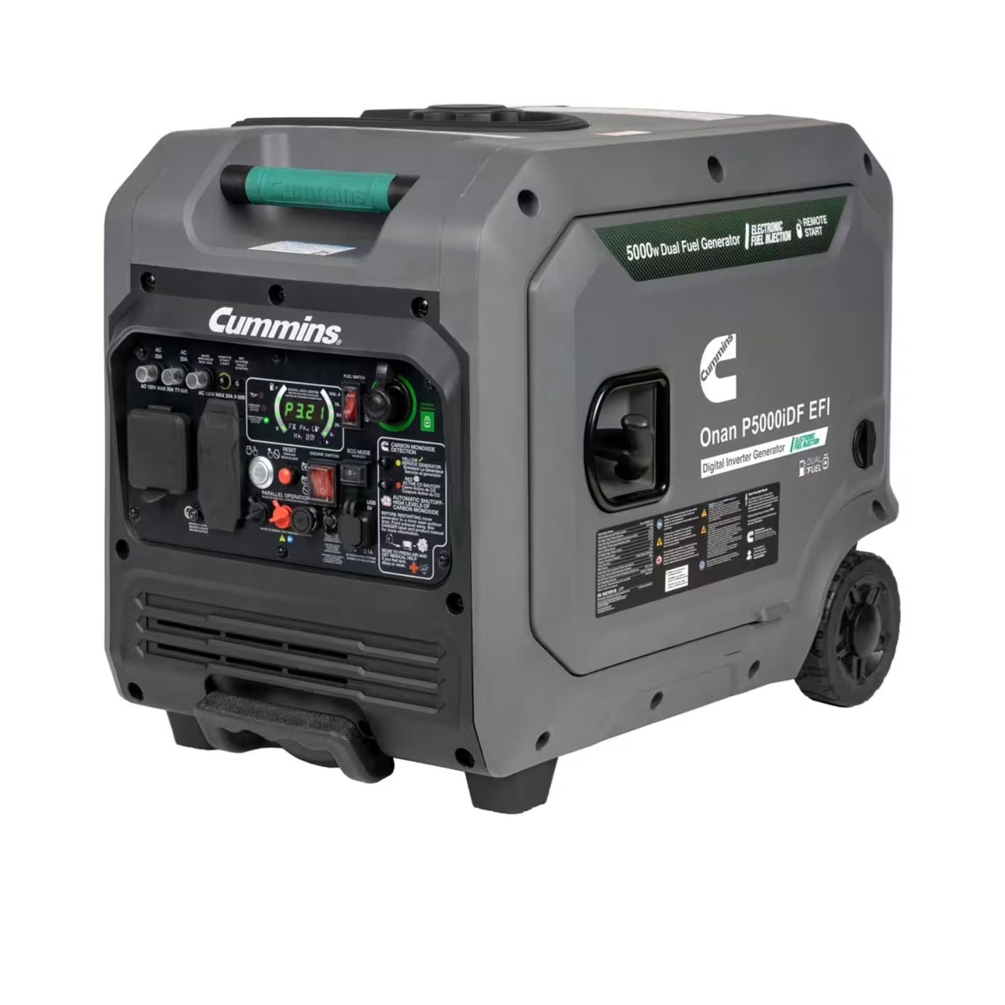 Cummins Onan P5000iDF EFI Dual Fuel 3900W/5000W Portable Inverter Generator | EPA & CARB Approved