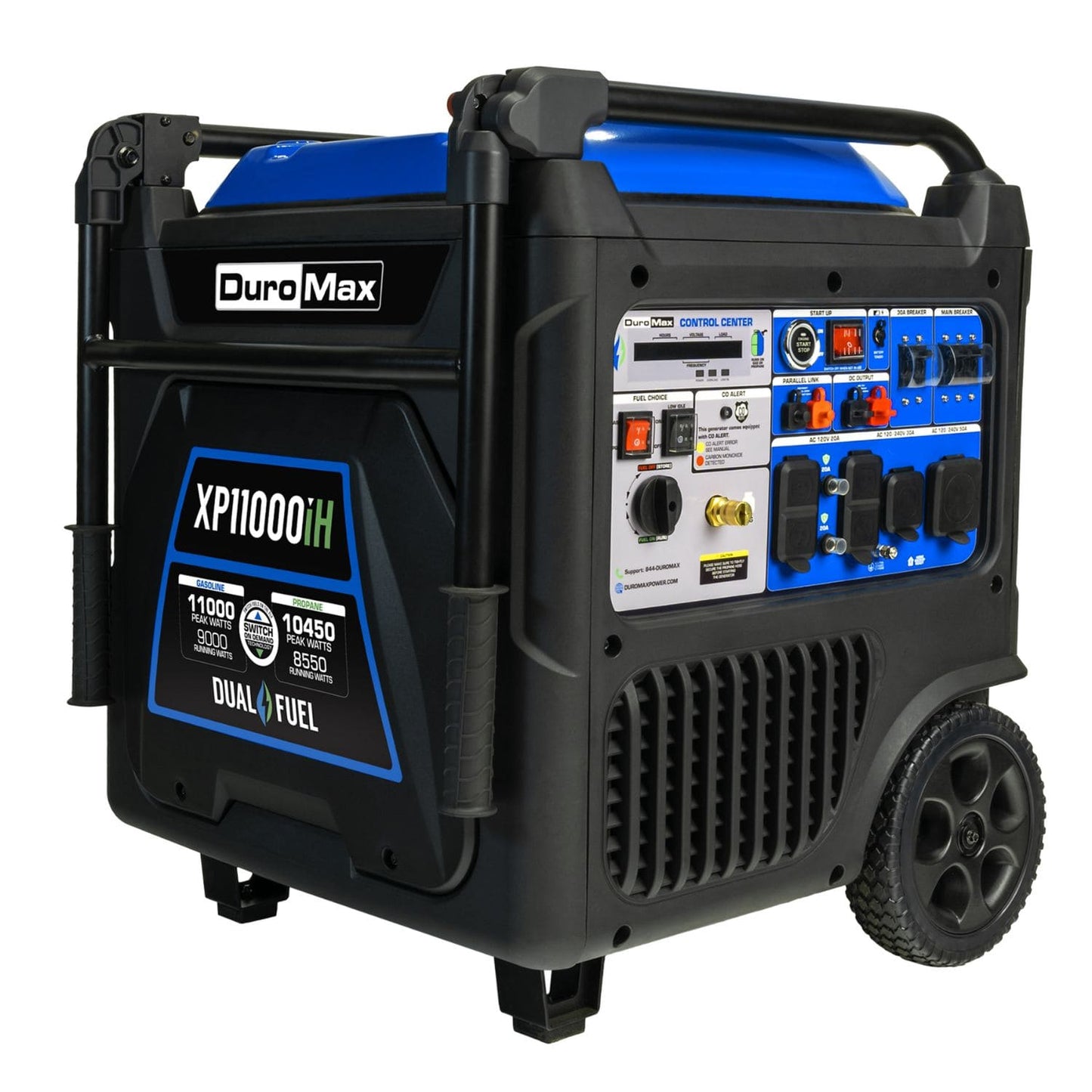 DuroMax XP11000iH Dual Fuel 9000W/11000W Portable Inverter Generator | CO Alert