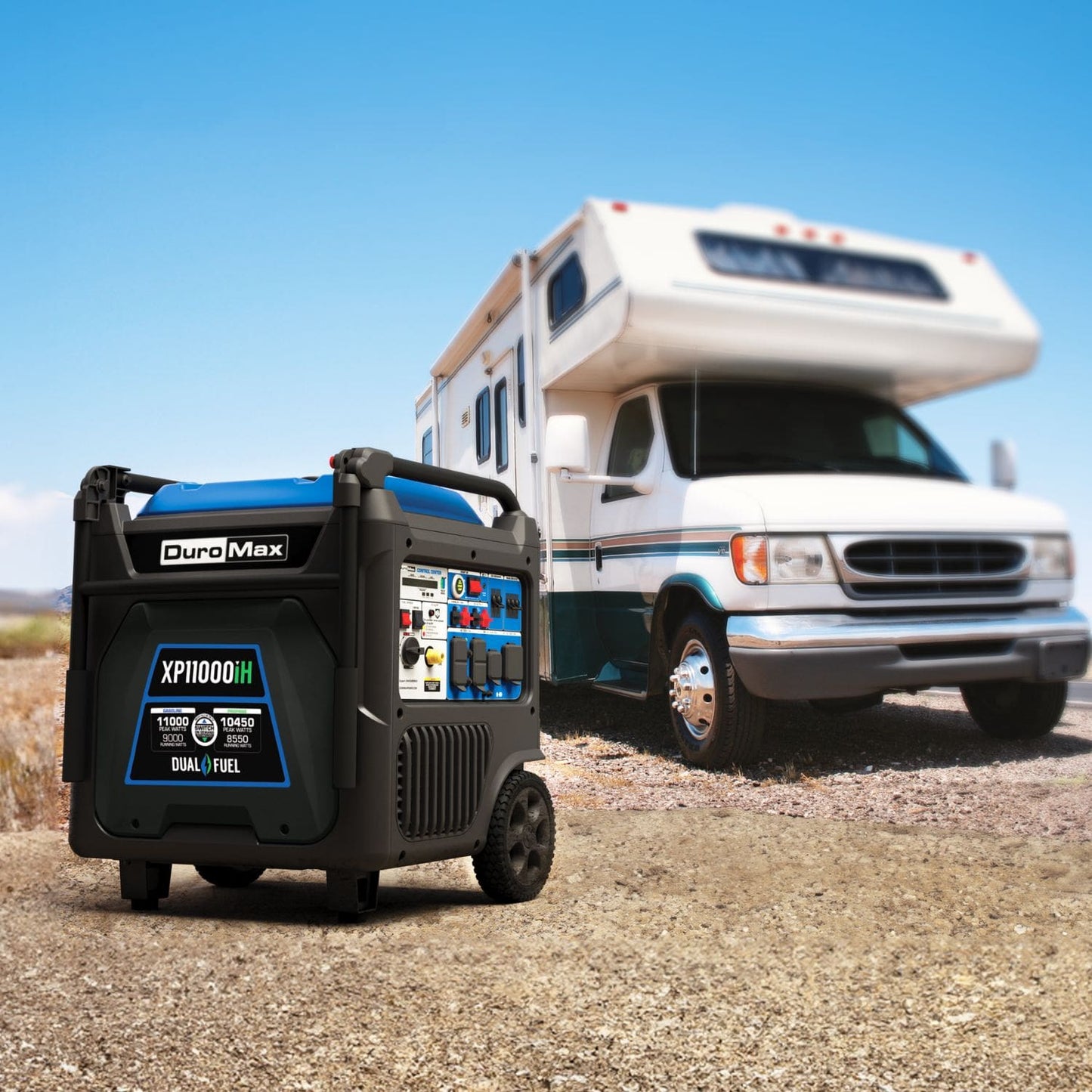 DuroMax XP11000iH Dual Fuel 9000W/11000W Portable Inverter Generator | CO Alert