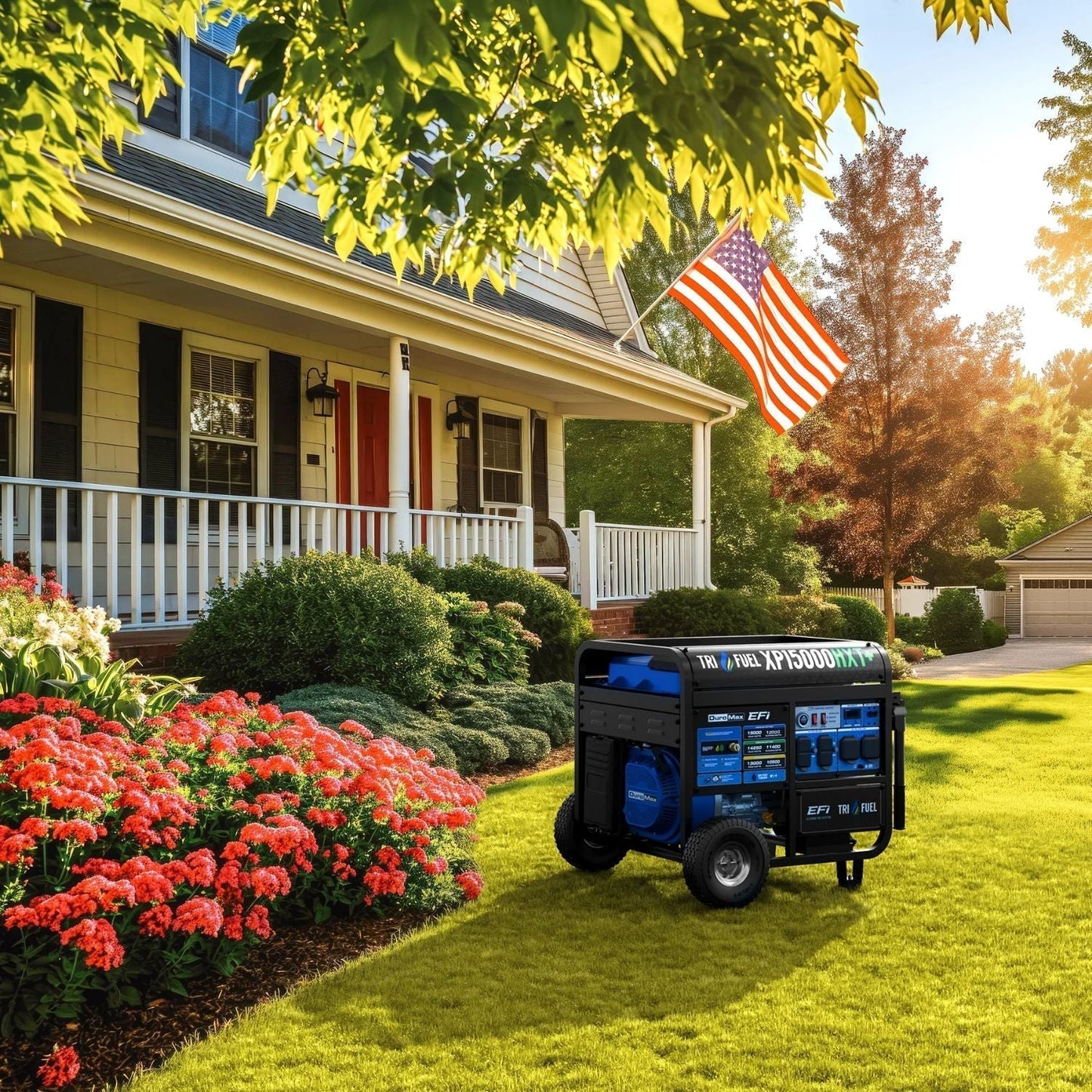 DuroMax XP15000HXT+ Tri-Fuel 12000W/15000W EFI Portable Generator | Electric Start | 50-State Approved