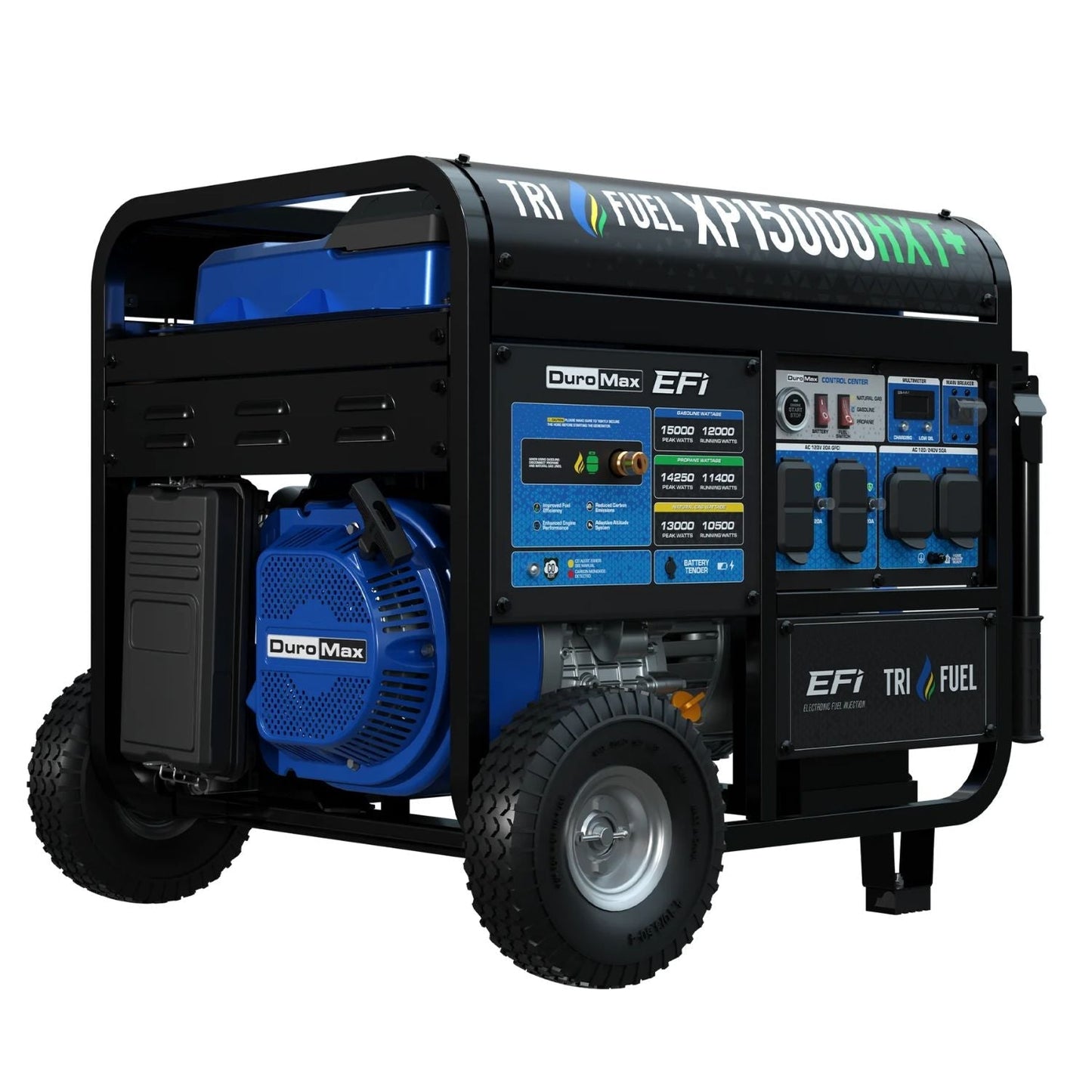 DuroMax XP15000HXT+ Tri-Fuel 12000W/15000W EFI Portable Generator | Electric Start | 50-State Approved