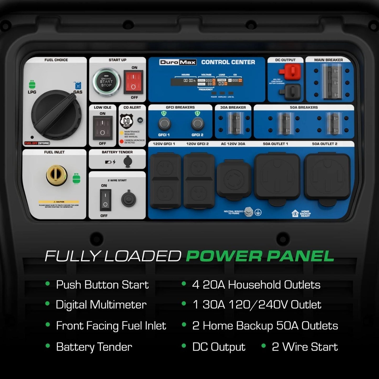 DuroMax XP28000iH Dual Fuel 28000W/22000W Portable Inverter Generator | CO Alert