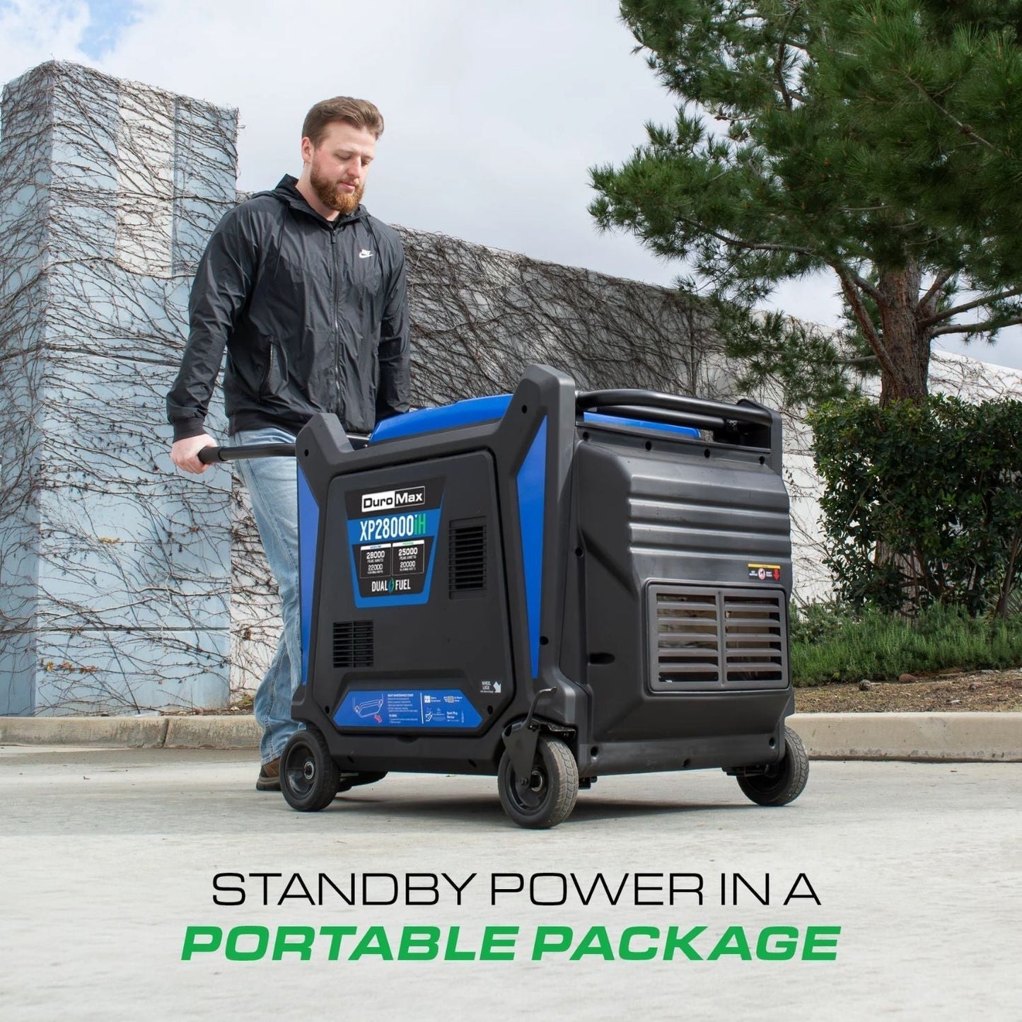 DuroMax XP28000iH Dual Fuel 28000W/22000W Portable Inverter Generator | CO Alert
