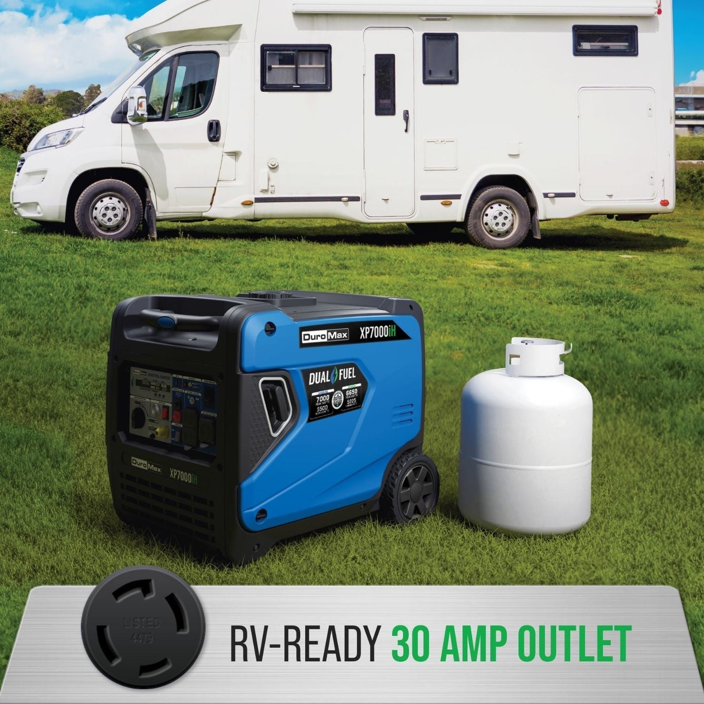 DuroMax XP7000iH Dual Fuel 9000W/7000W Portable Inverter Generator | CO Alert