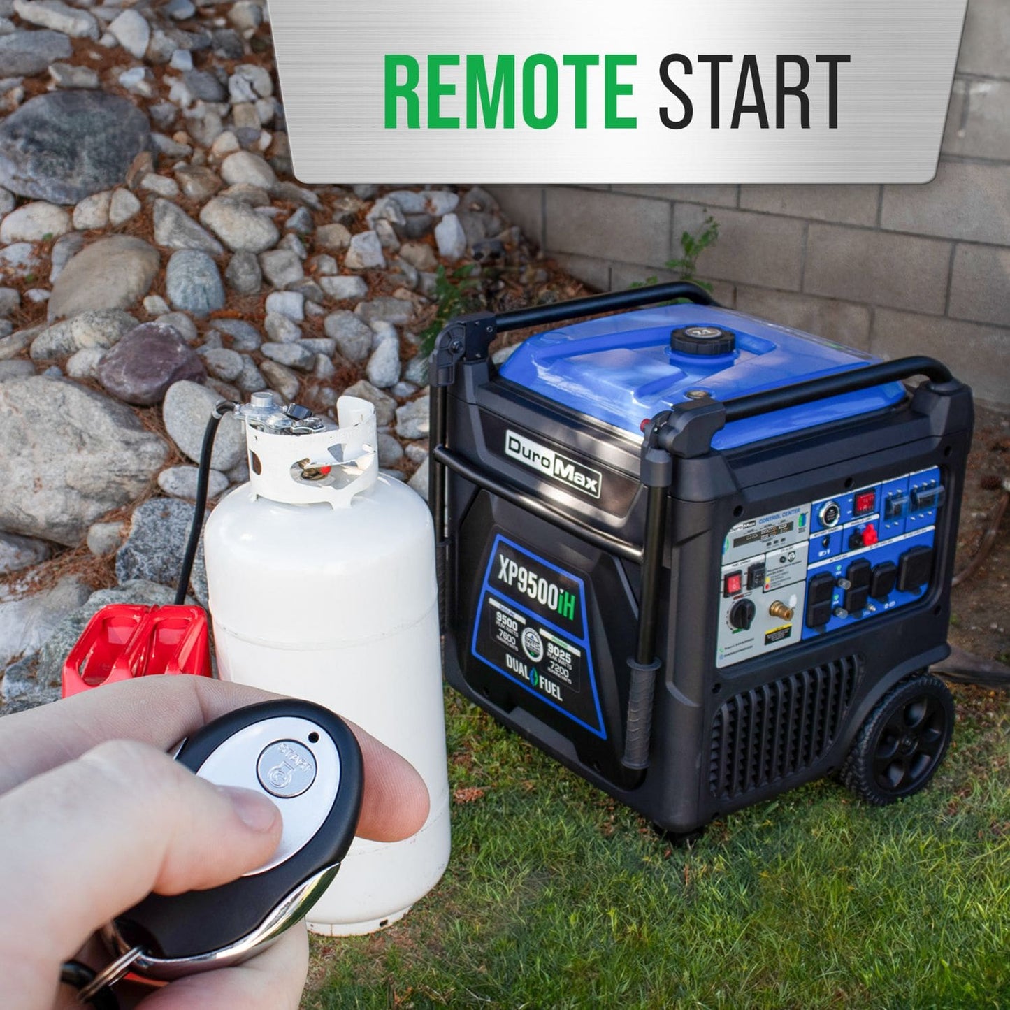 DuroMax XP9500iH Dual Fuel 7600W/9500W Portable Inverter Generator | CO Alert