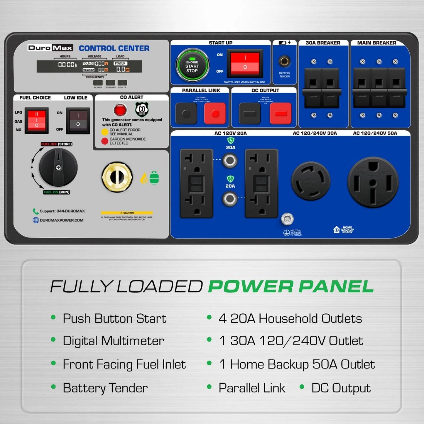 DuroMax XP11000iHT Tri-Fuel 9000W/11000W Portable Inverter Generator | Low THD