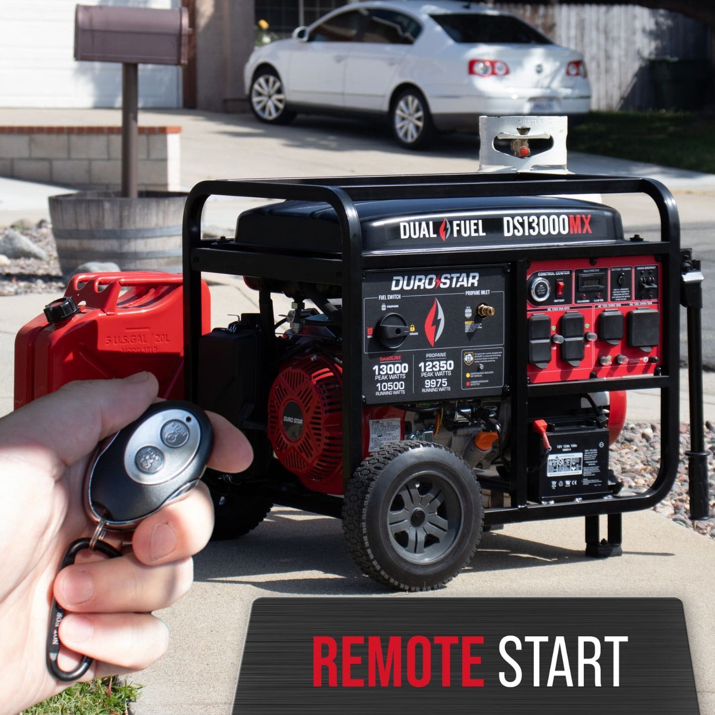 DuroStar DS13000MX Dual Fuel 10500W/13000W Portable Generator | CO Alert