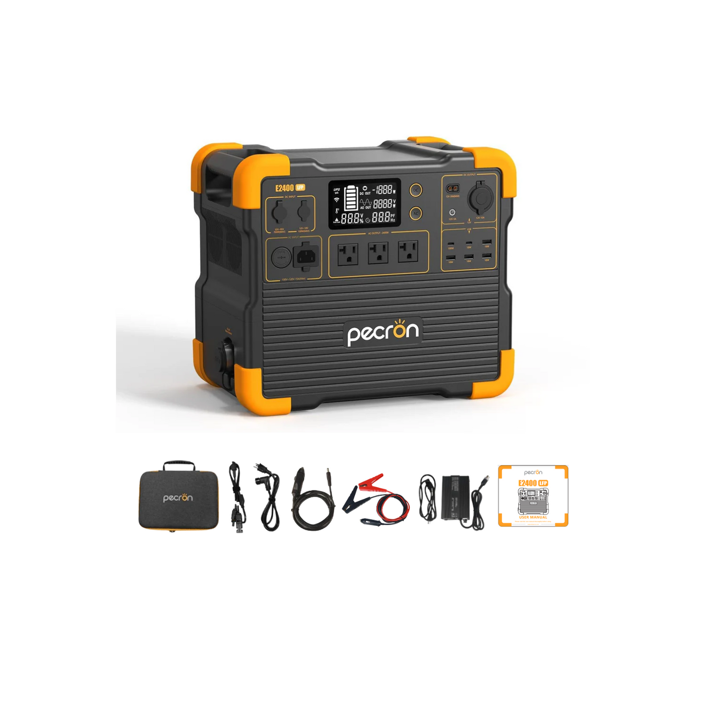 Pecron E2400LFP Portable Power Station | 2048Wh | 2400W | 700W Solar Input