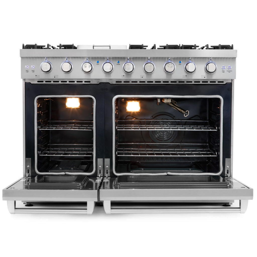 48" Professional Style Double Oven Gas Range