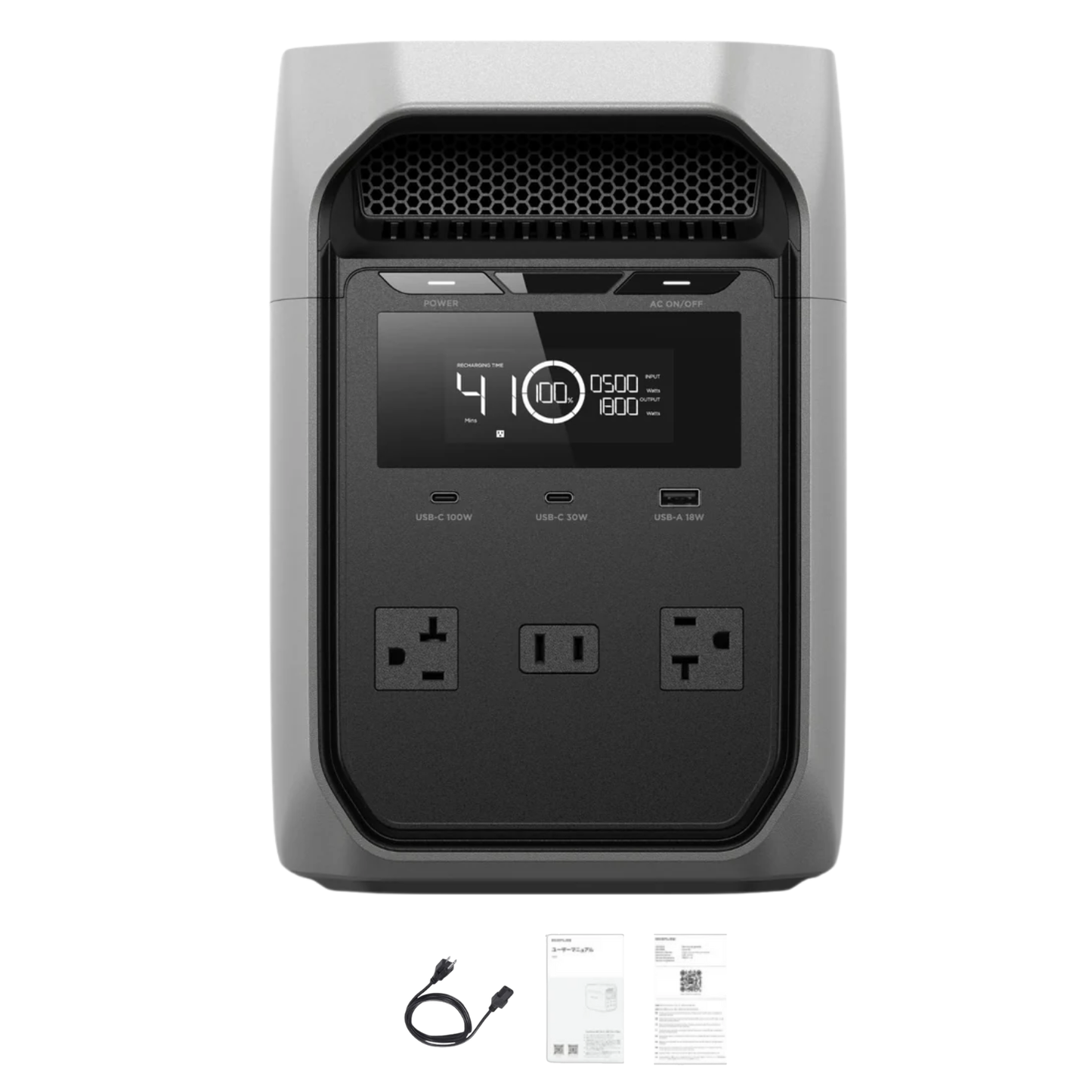 EcoFlow DELTA 3 Classic Portable Power Station | 1024Wh | 1400W | 500W Solar Input