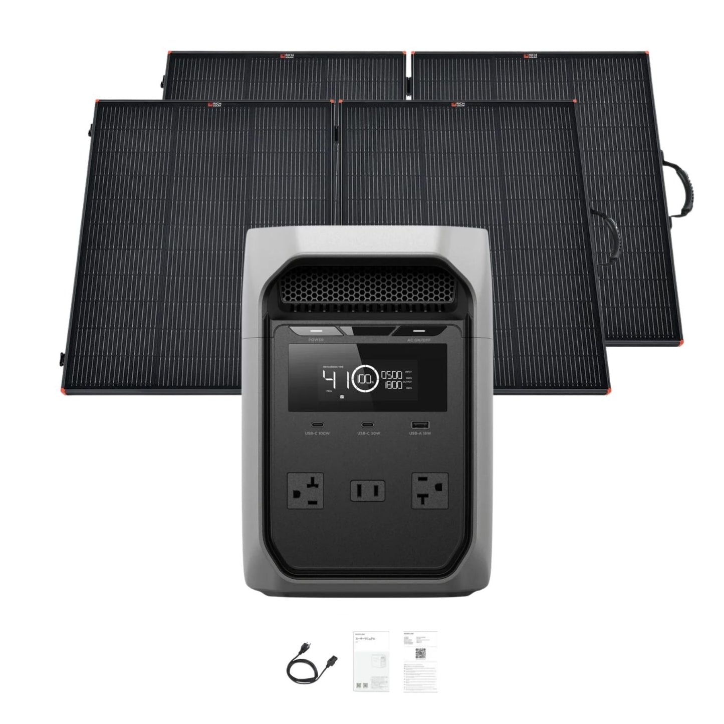 EcoFlow DELTA 3 Classic Portable Power Station | 1024Wh | 1400W | 500W Solar Input