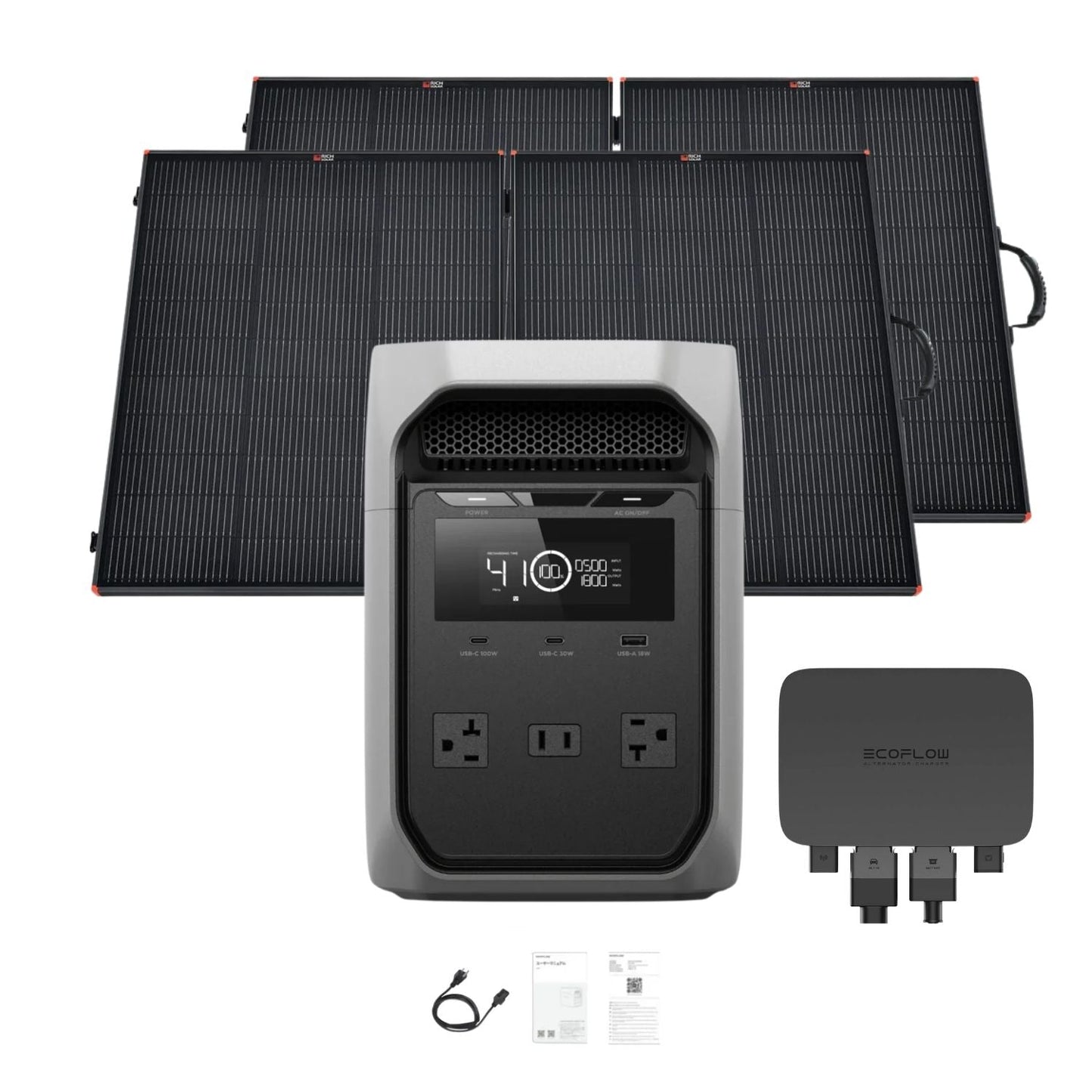 EcoFlow DELTA 3 Classic Portable Power Station | 1024Wh | 1400W | 500W Solar Input