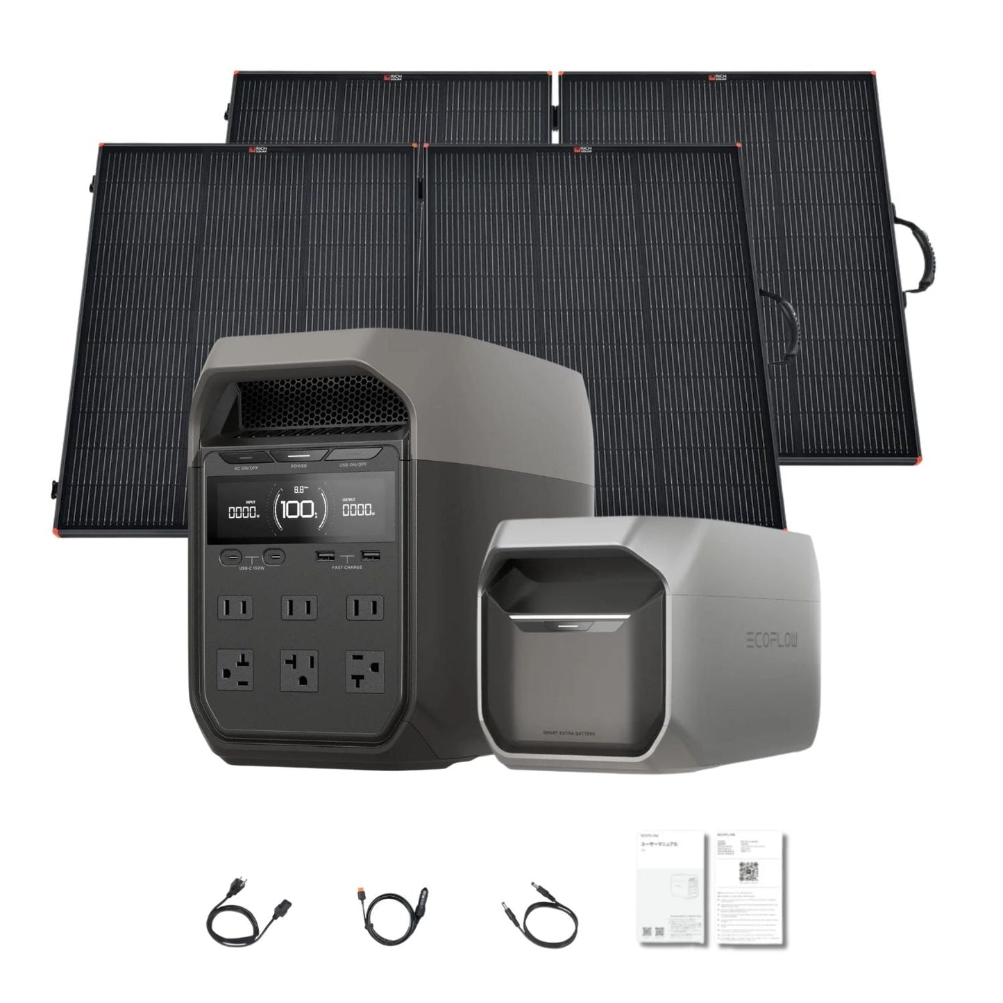 EcoFlow DELTA 3 Portable Power Station | 1024Wh | 1800W | 500W Solar Input